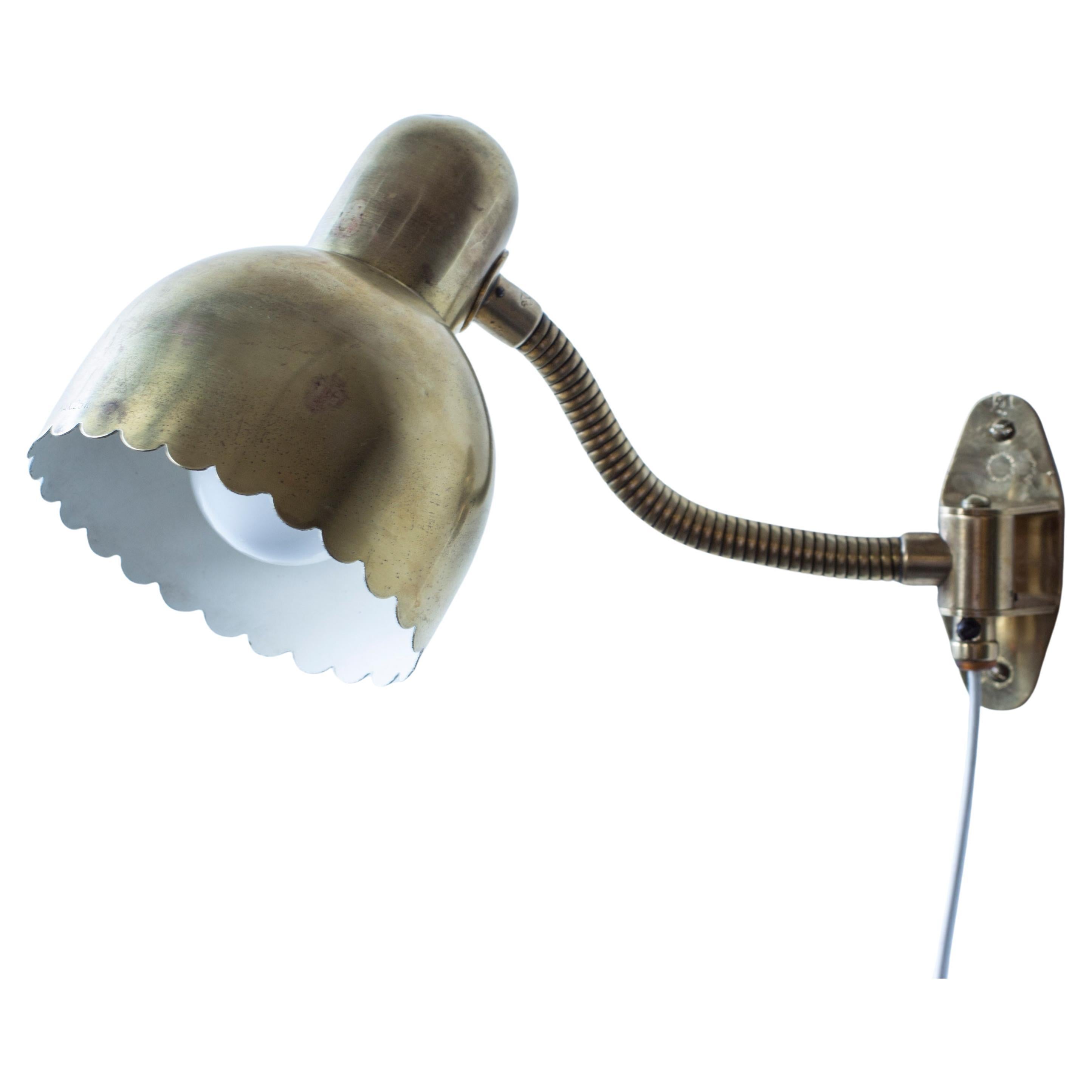 Adjustable Brass wall lamp no. 191 by E. Hansson & Co, Sweden Swedish modern For Sale