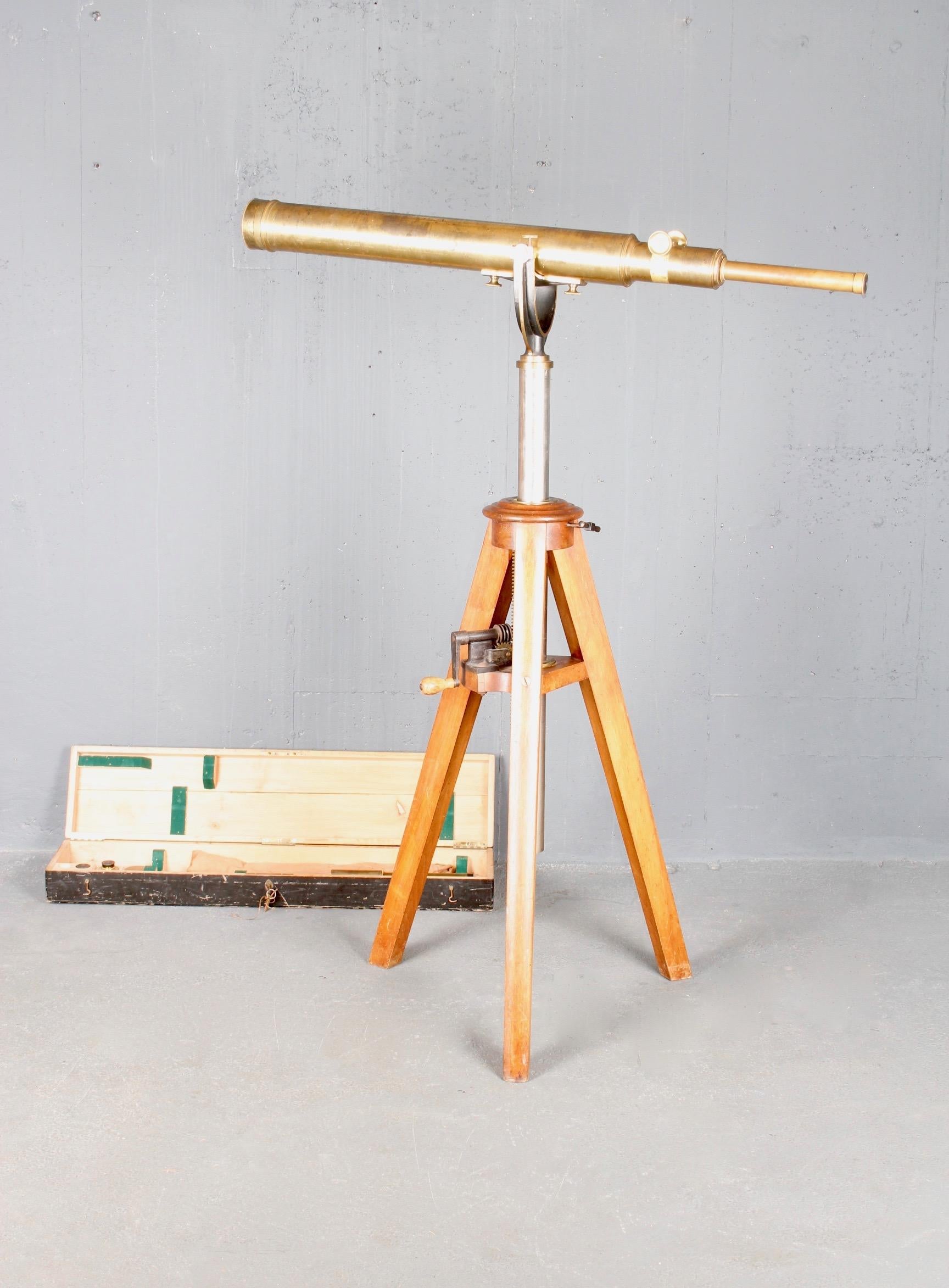 Adjustable Brass Wood Telescope + Wood Storage 6