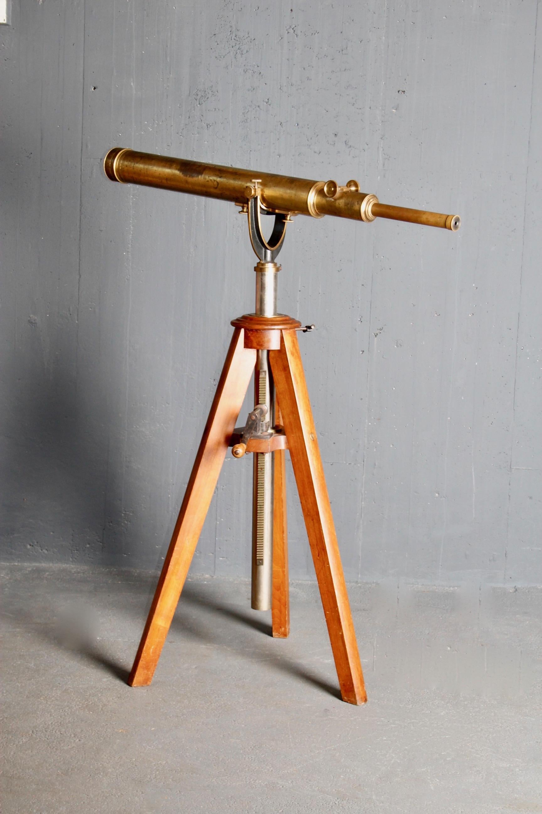 Adjustable Brass Wood Telescope + Wood Storage 8