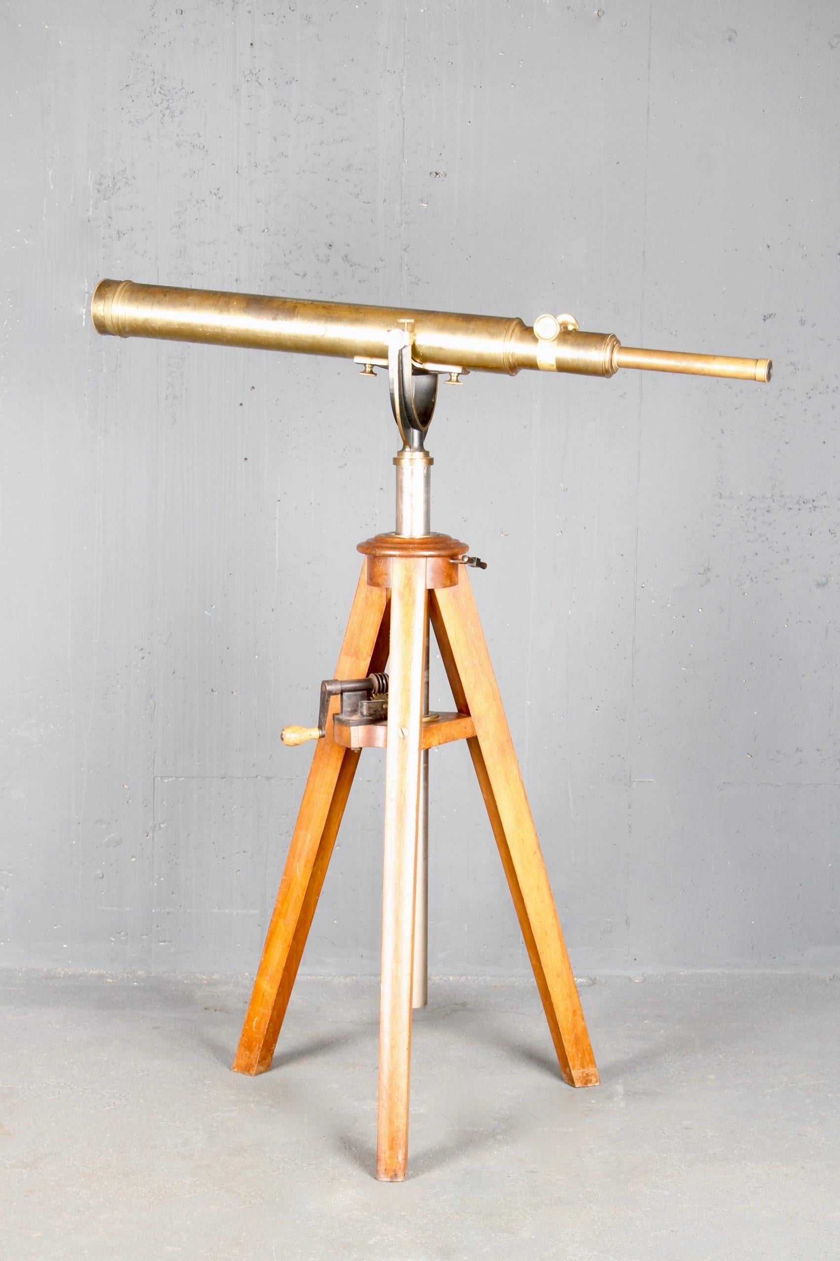 Adjustable Brass Wood Telescope + Wood Storage 9
