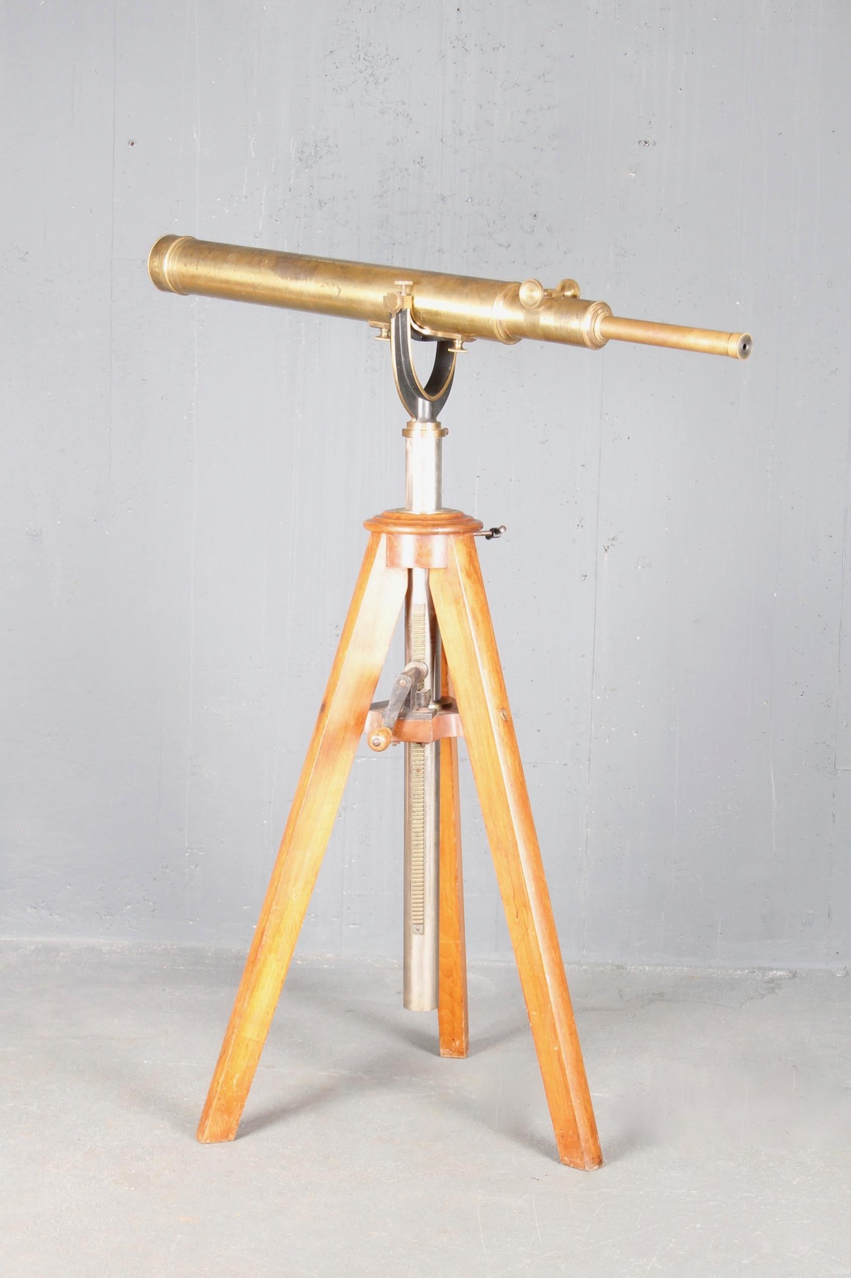 Adjustable Brass Wood Telescope + Wood Storage 10