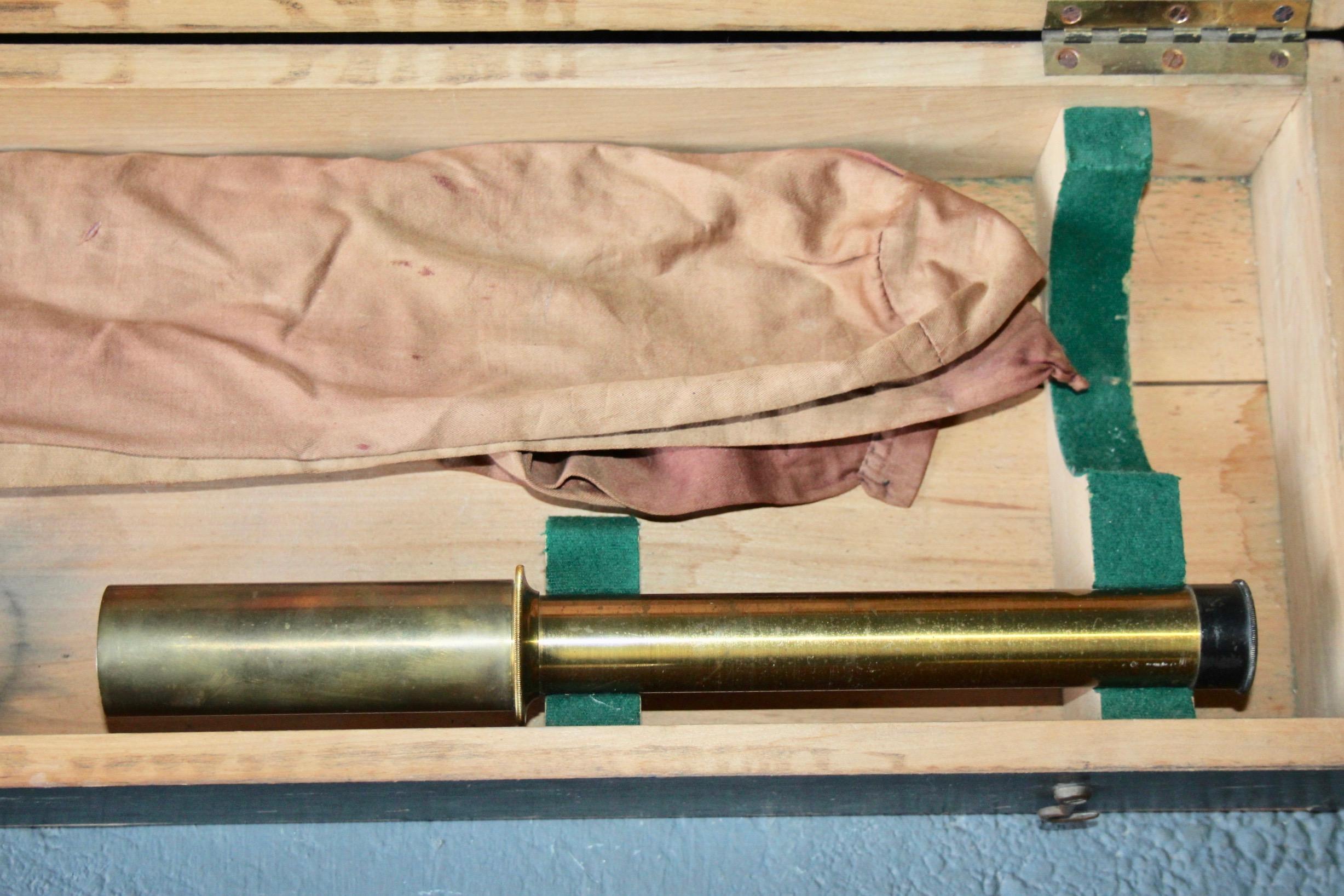 Adjustable Brass Wood Telescope + Wood Storage 3