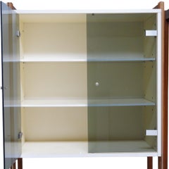 Adjustable Burl & Laminate Cabinet, 1970s