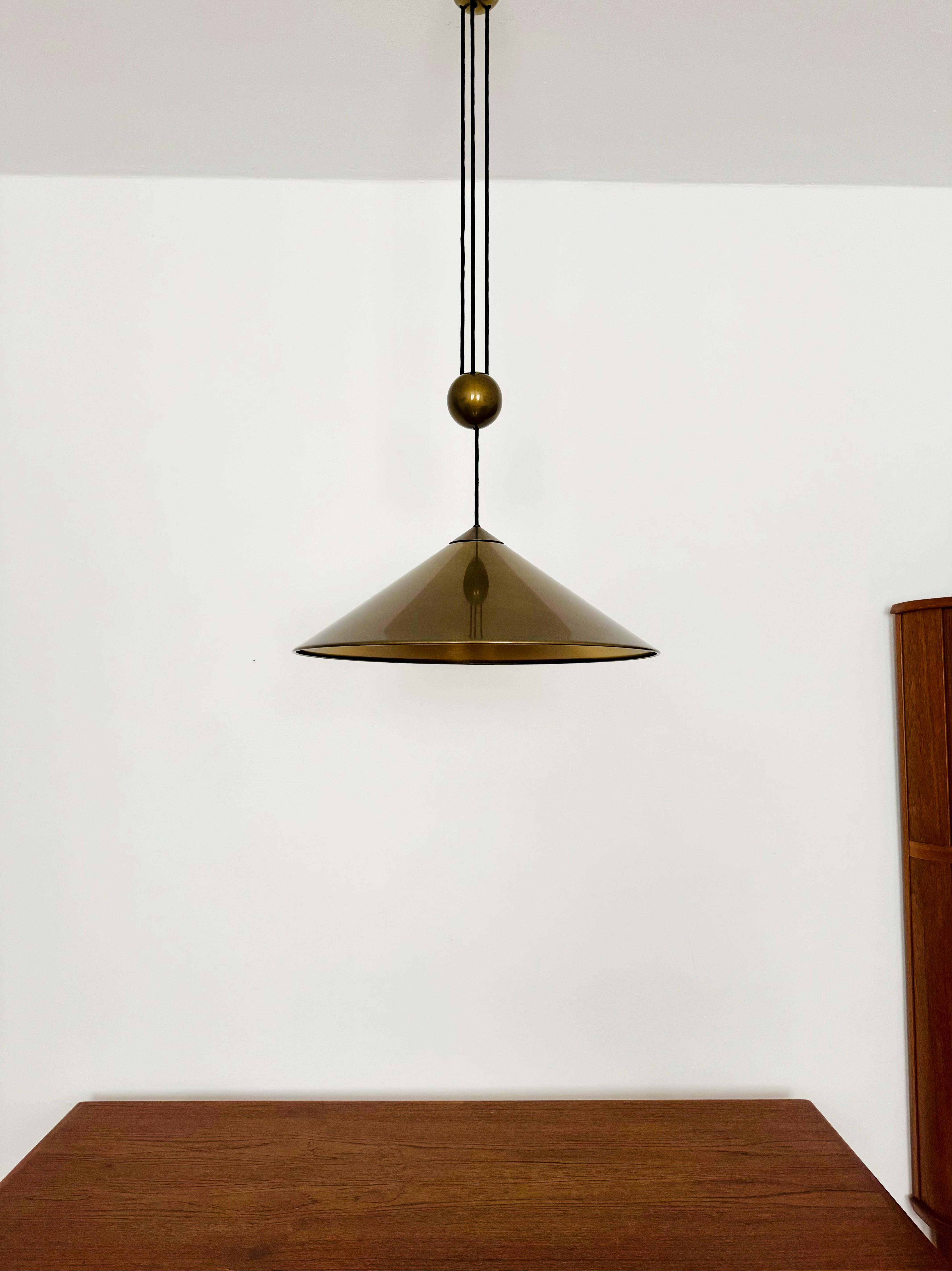Adjustable Burnished Keos Pendant Lamp by Florian Schulz In Good Condition For Sale In München, DE