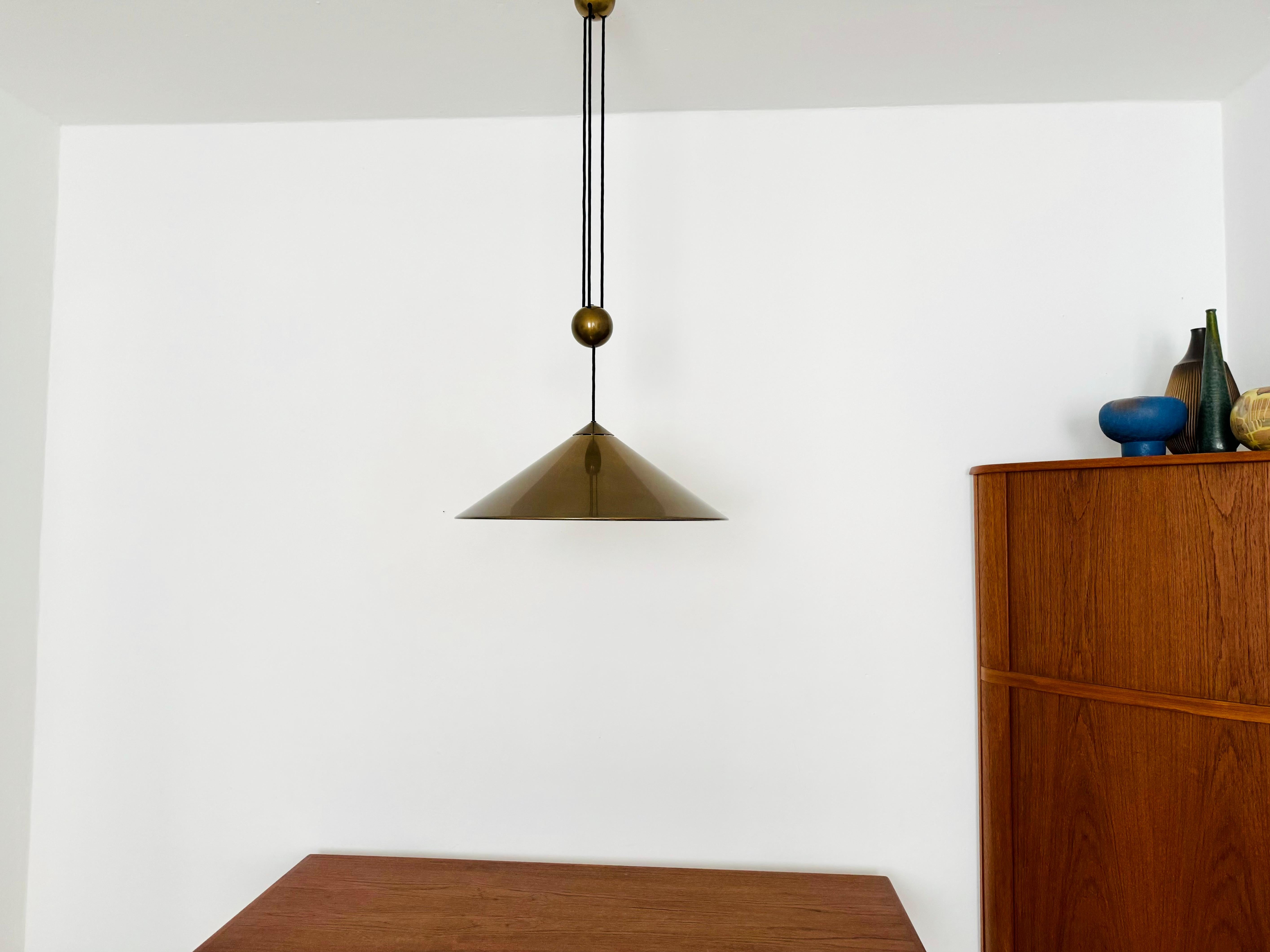 Late 20th Century Adjustable Burnished Keos Pendant Lamp by Florian Schulz For Sale