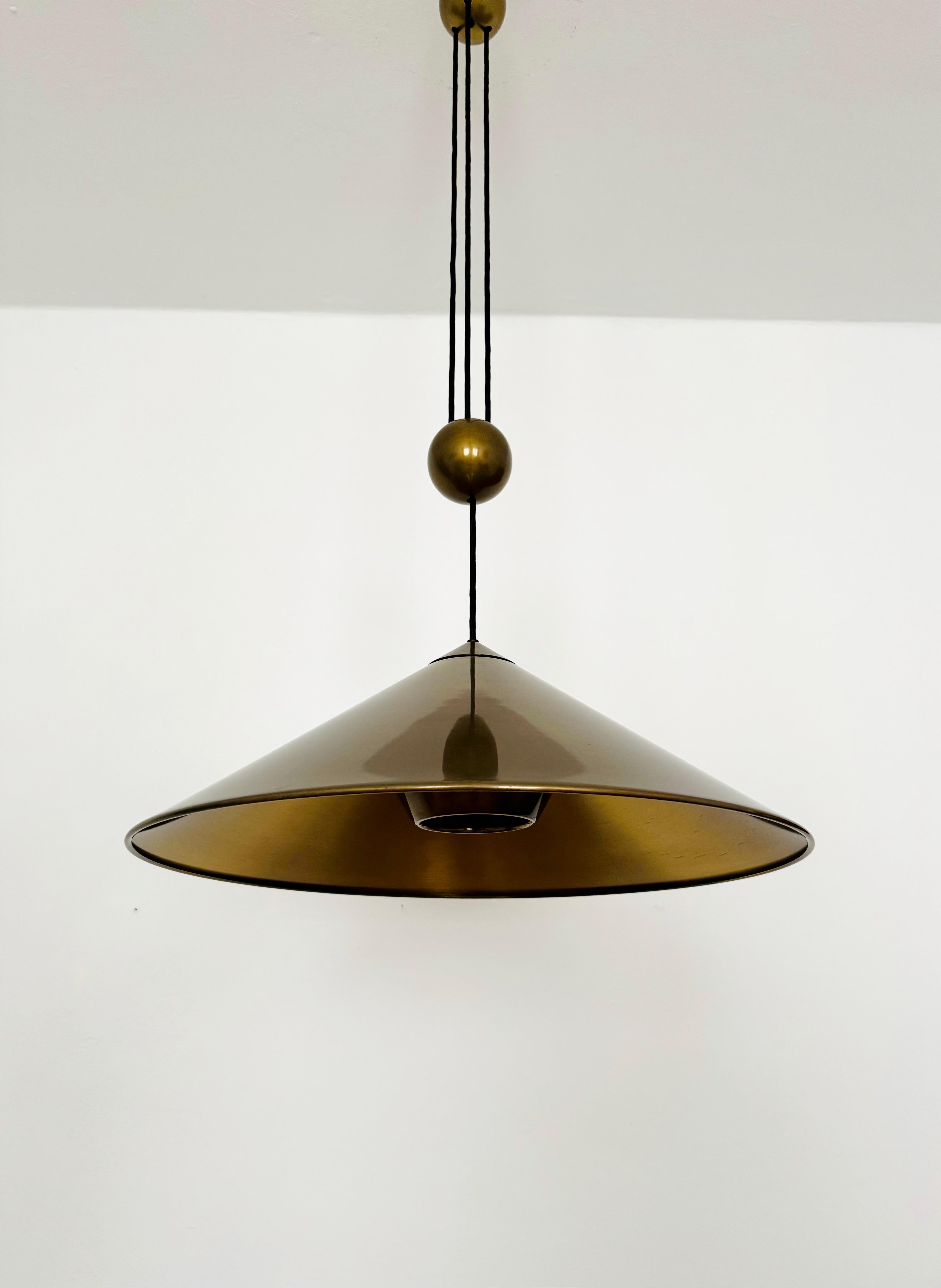 Metal Adjustable Burnished Keos Pendant Lamp by Florian Schulz For Sale