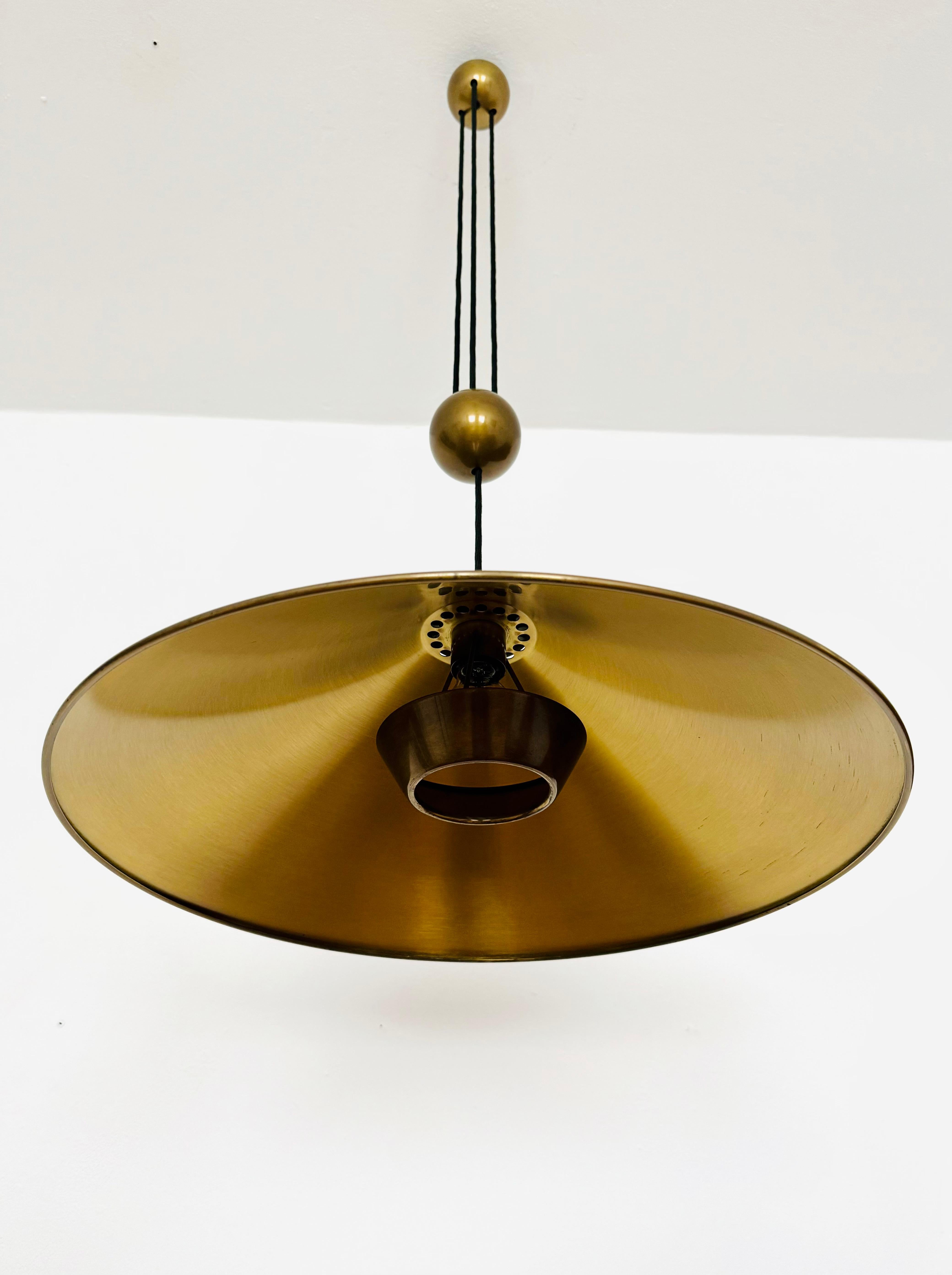 Adjustable Burnished Keos Pendant Lamp by Florian Schulz For Sale 1