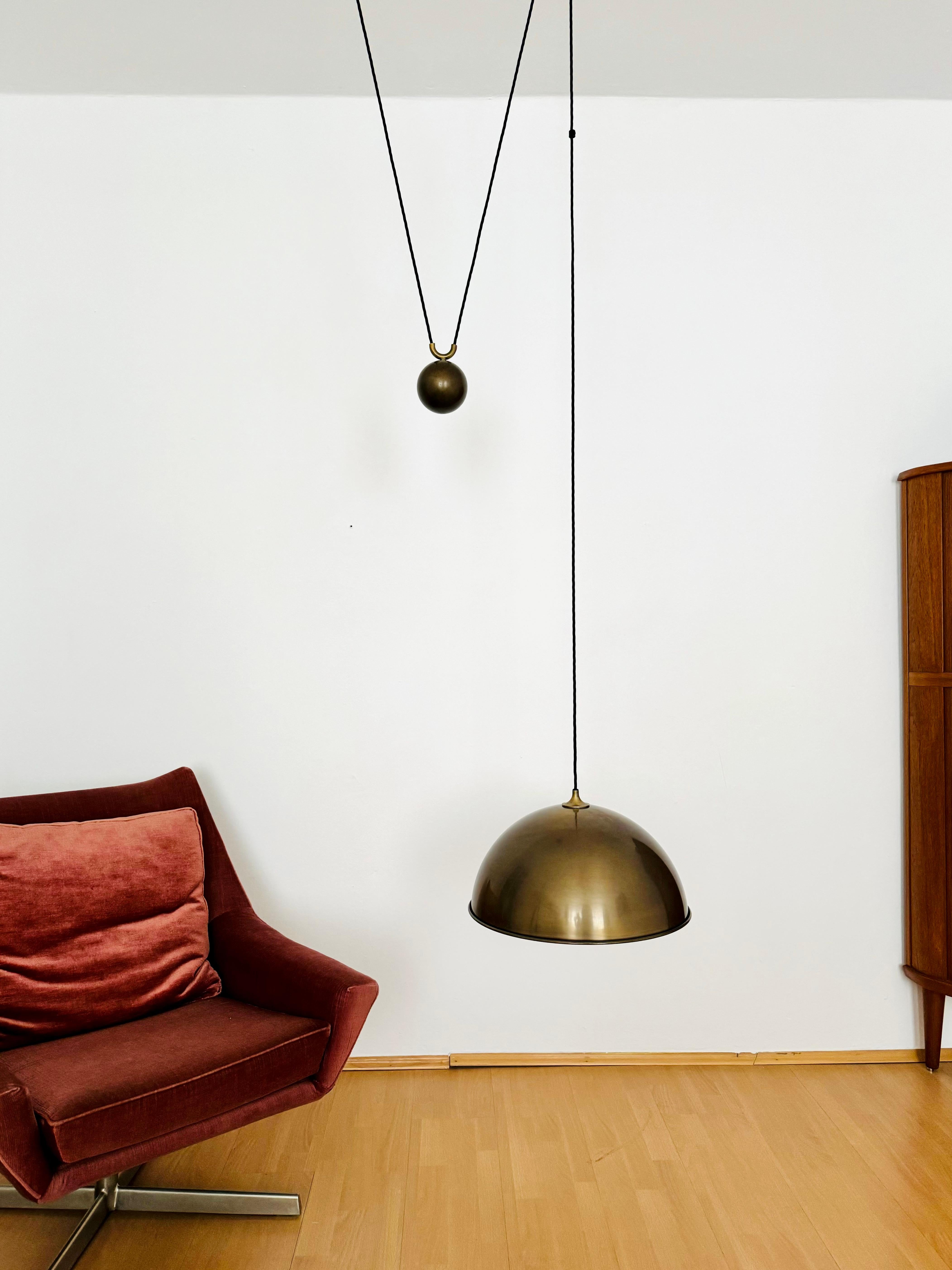 Late 20th Century Adjustable Burnished Posa 44 Pendant Lamp by Florian Schulz For Sale