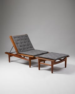 Adjustable chaise/daybed designed by Hans Wegner for Getama Furniture, Denmark