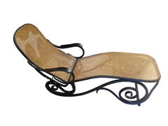 Adjustable Chaise Lounge Chair by Thonet in Bentwood and Cane from 1900
