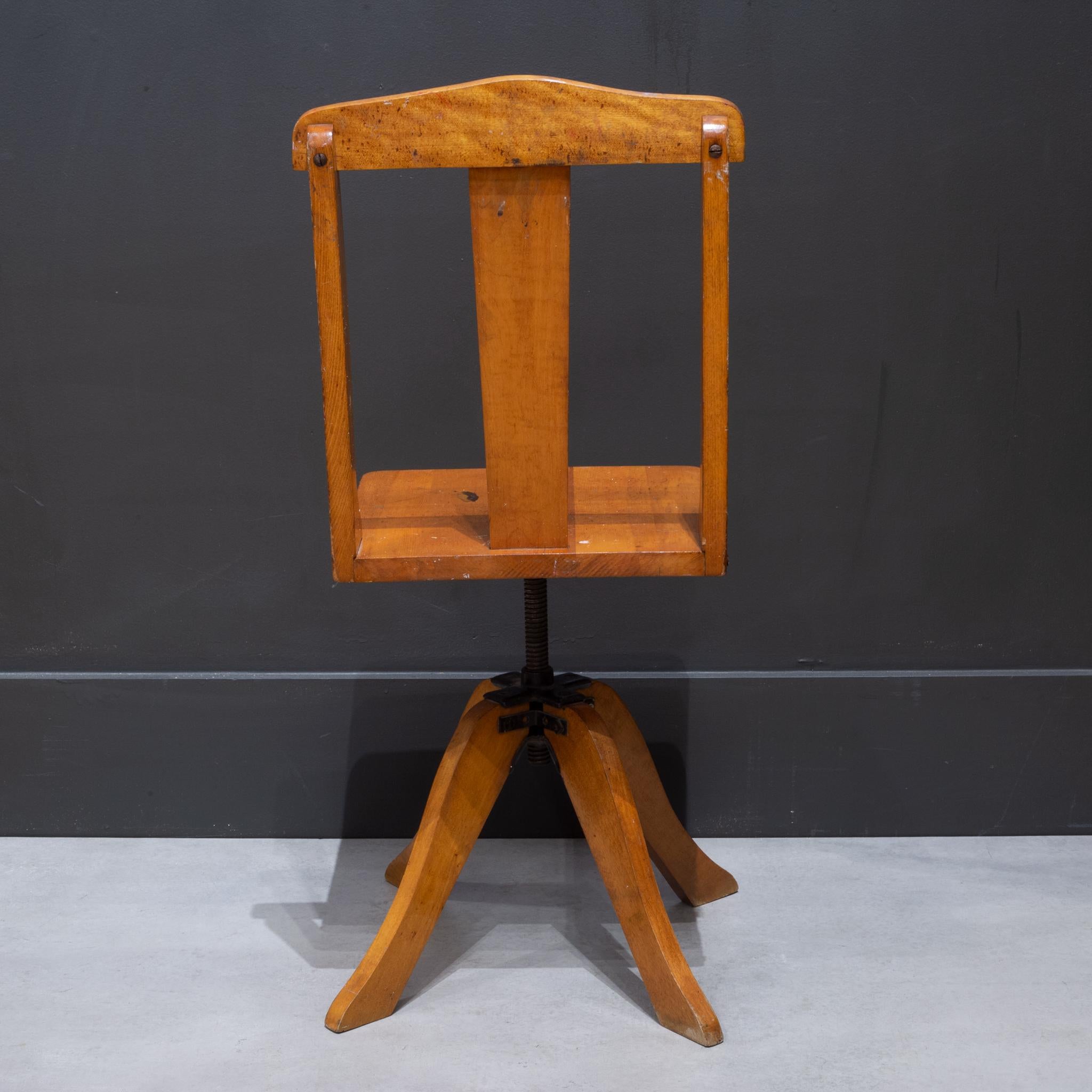 Adjustable Children's Swivel Desk Chair, c.1900-1930 In Good Condition In San Francisco, CA