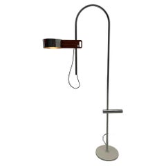 Adjustable Chrome And Wood Floor Lamp, Spain 1970