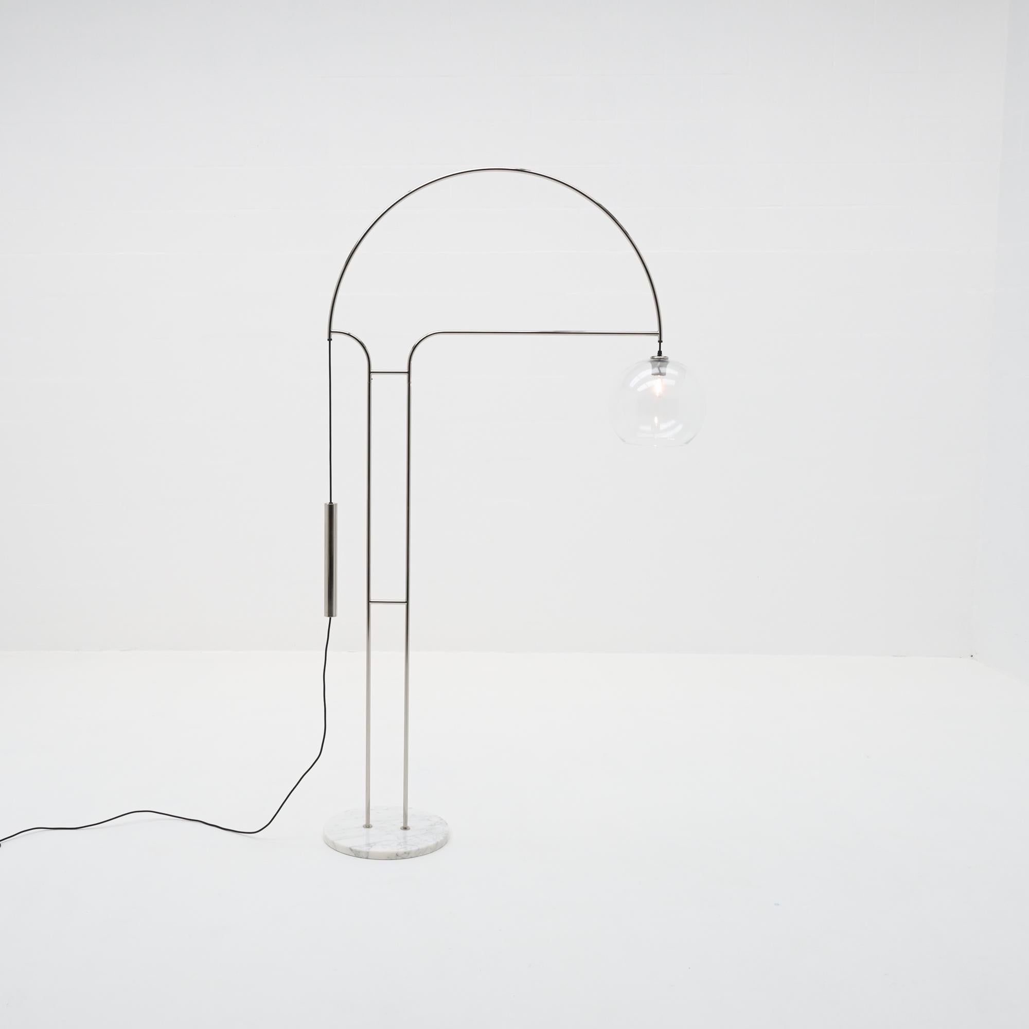 European Adjustable Chrome Arc Lamp For Sale