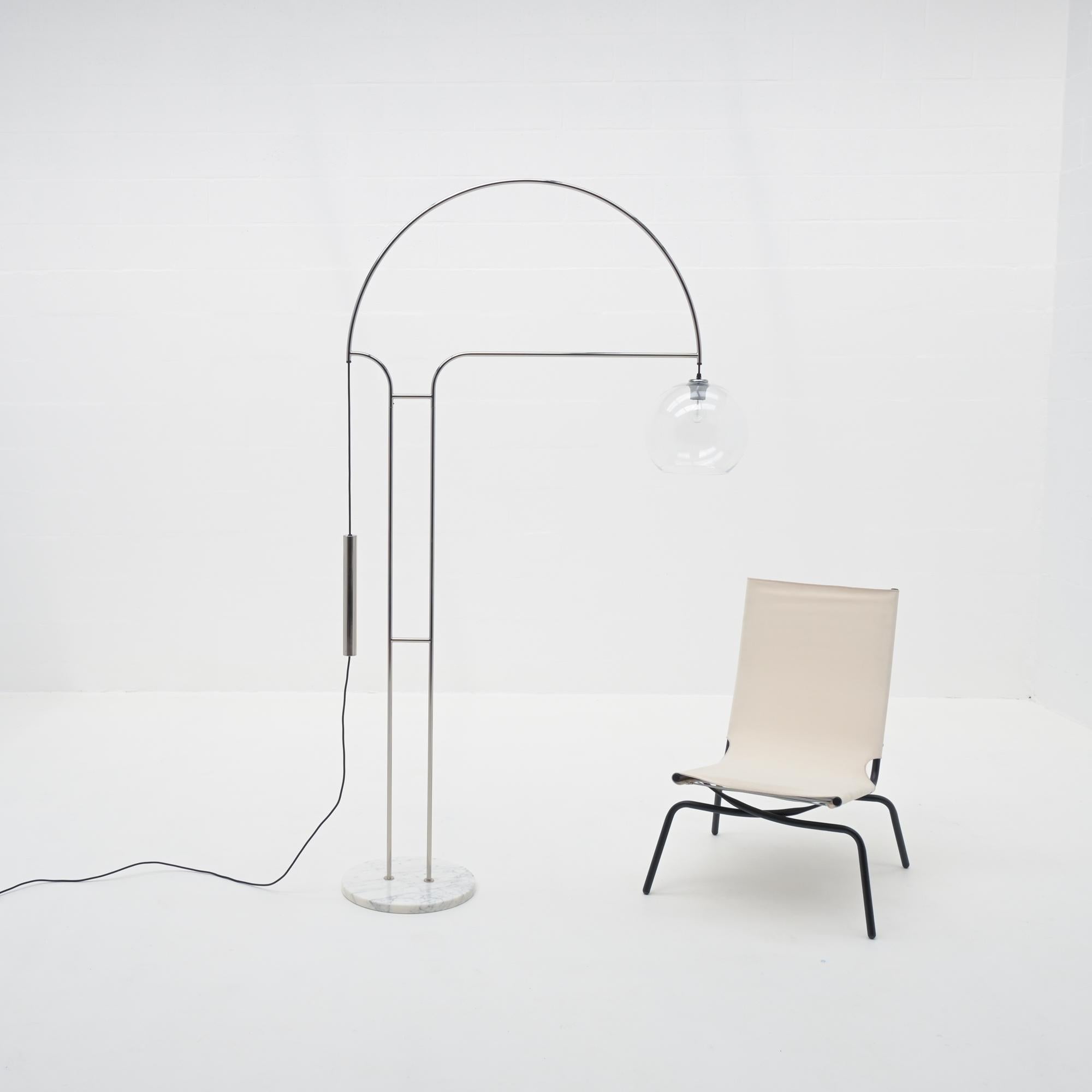 Adjustable Chrome Arc Lamp In Good Condition For Sale In Vlimmeren, BE