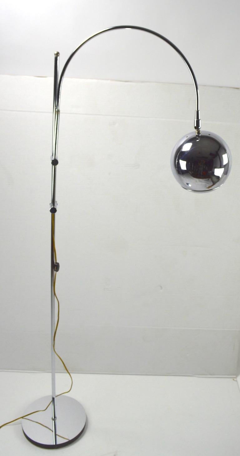 Adjustable Chrome Arc Lamp with Eyeball Shade 2