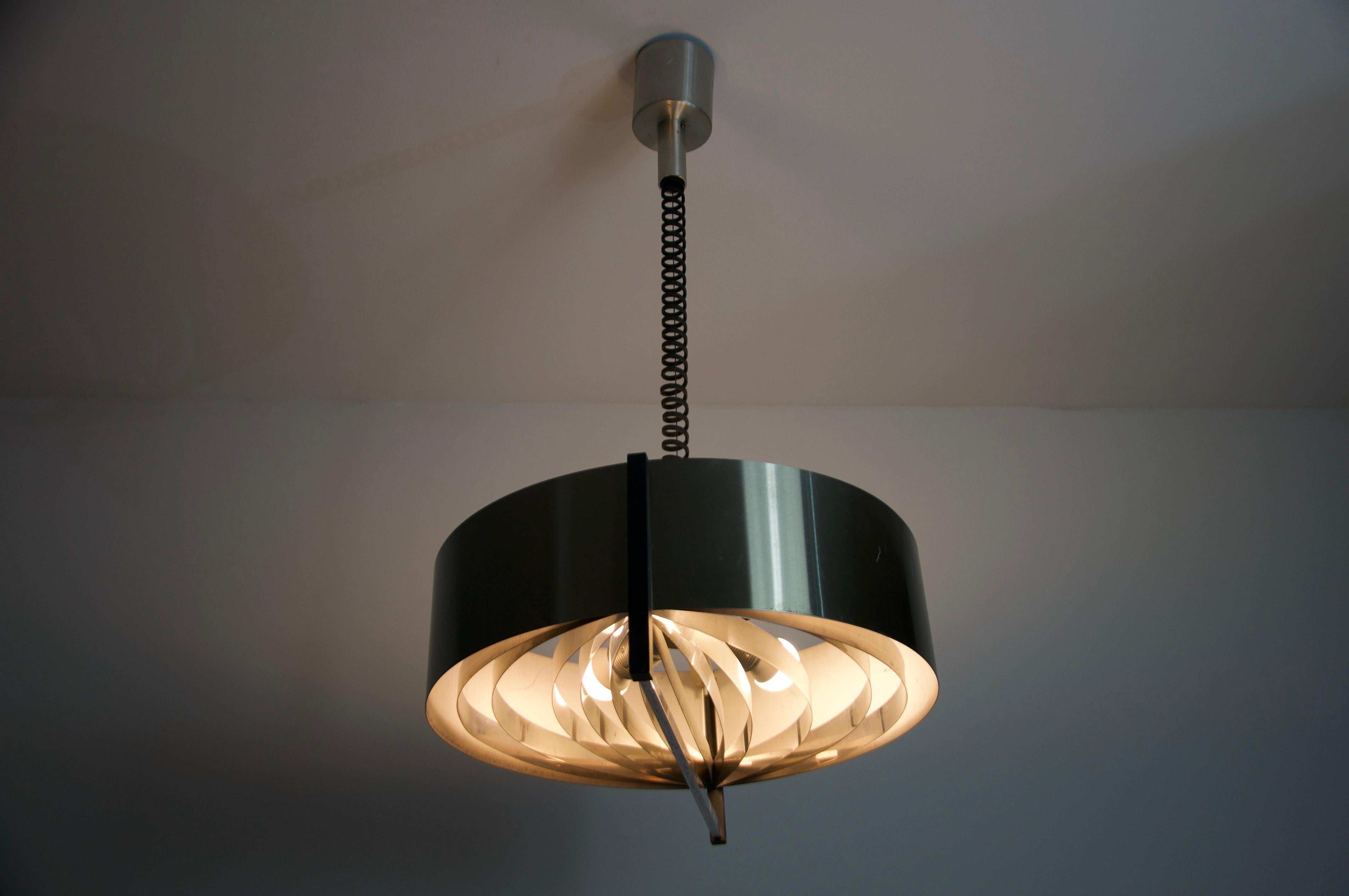 Lampada da soffitto regolabile in cromo, Italia, anni '60 in vendita 5