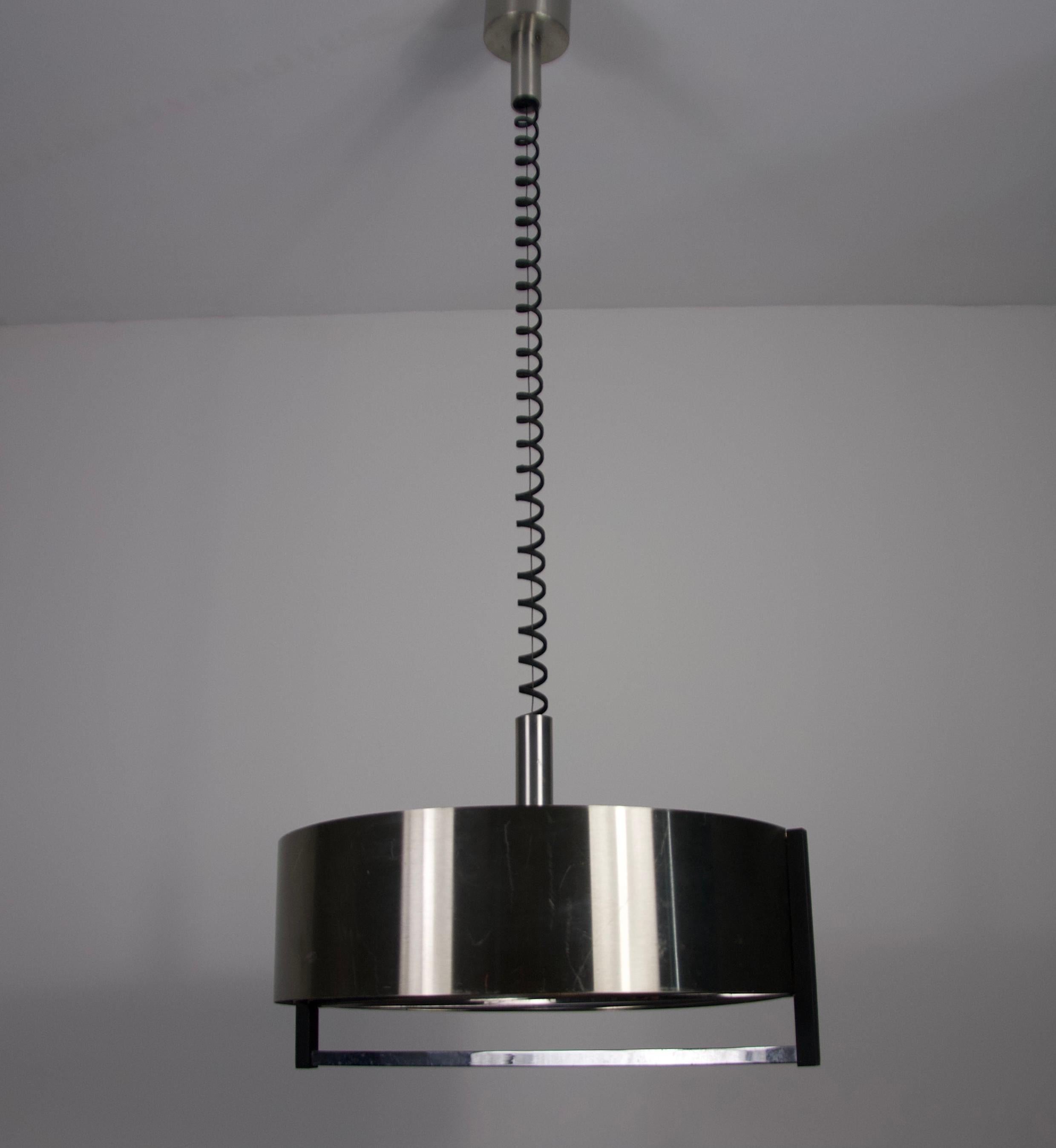 Lampada da soffitto regolabile in cromo, Italia, anni '60 in vendita 6