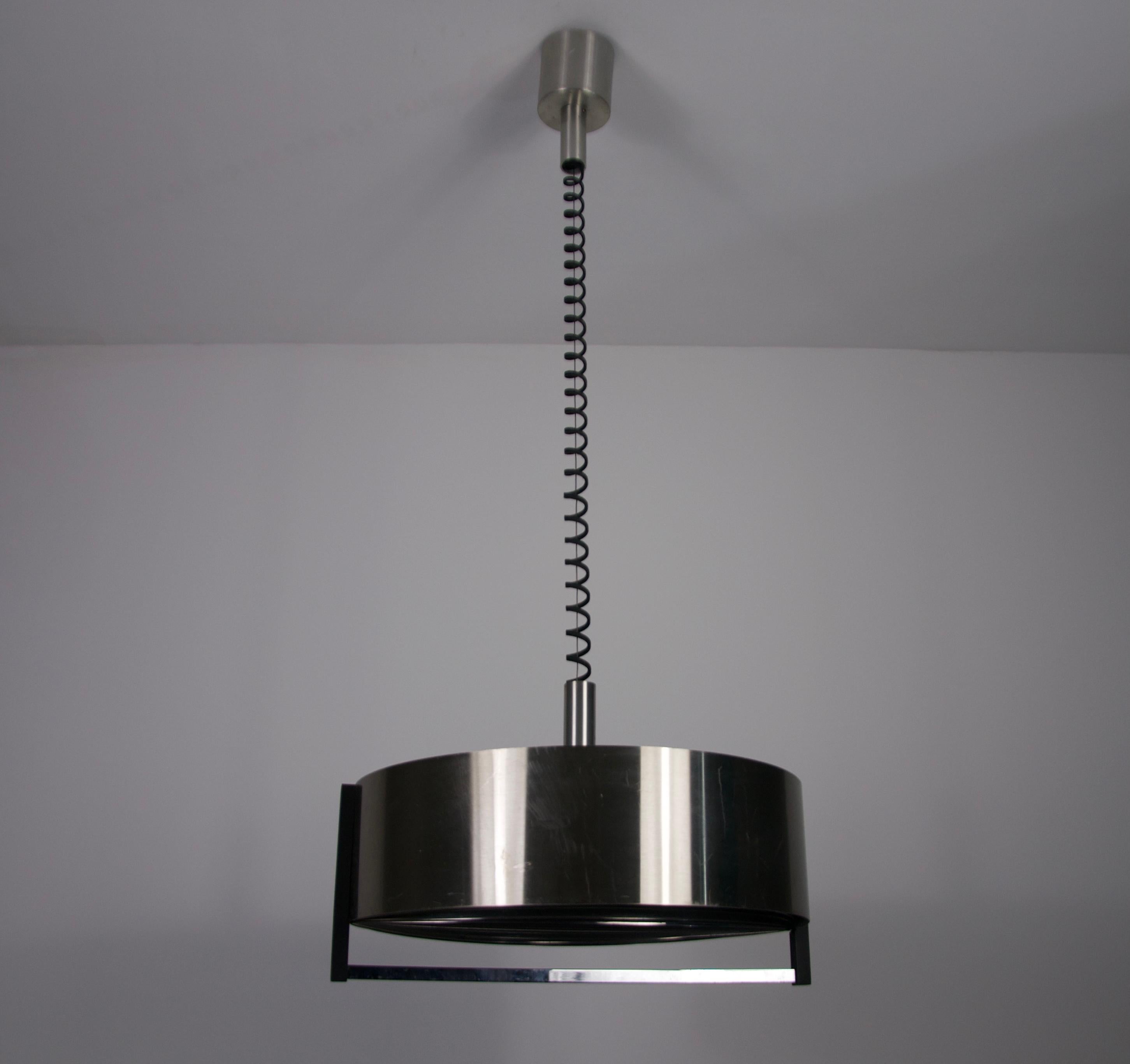 Lampada da soffitto regolabile in cromo, Italia, anni '60 in vendita 7