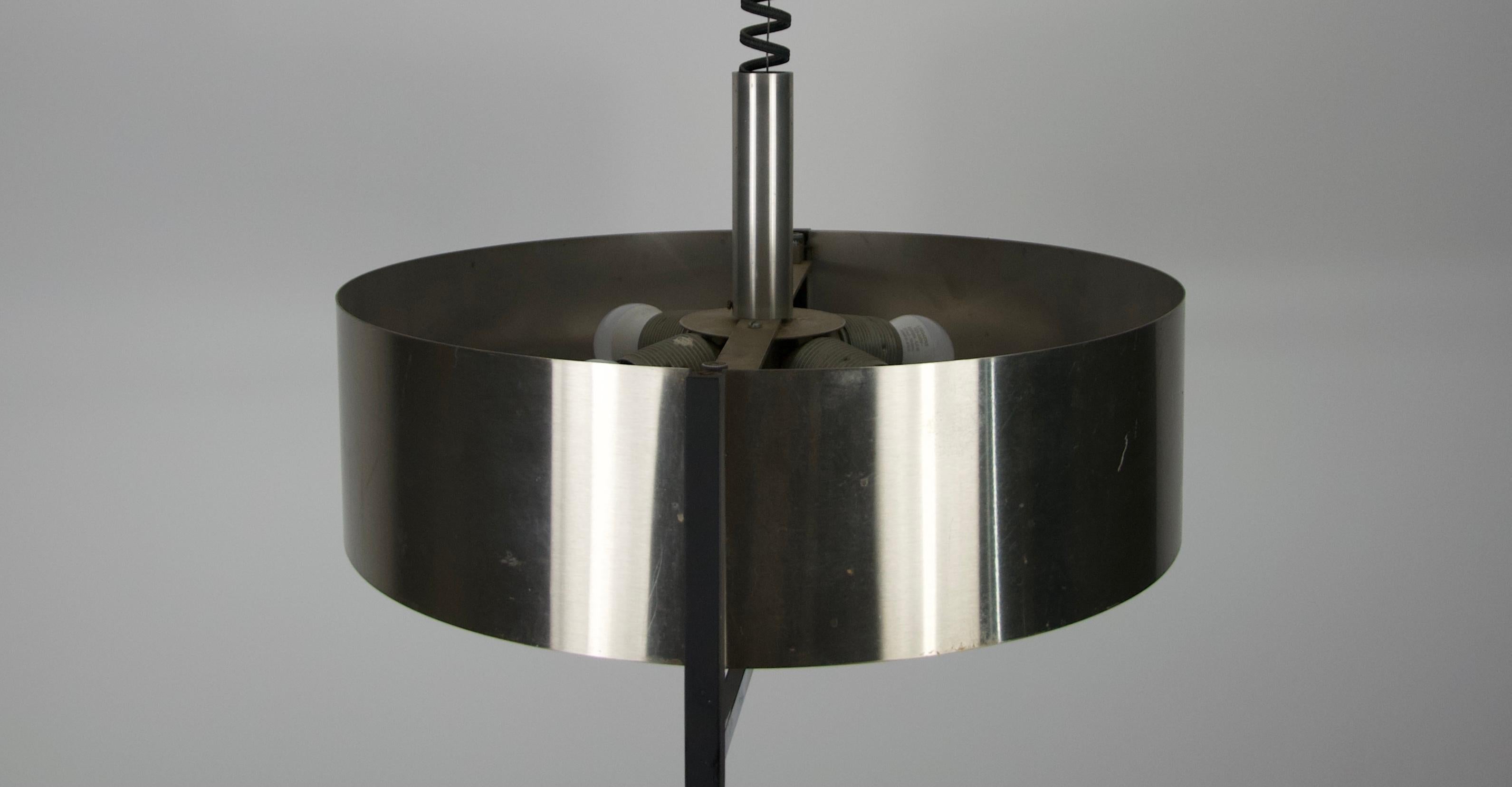 Lampada da soffitto regolabile in cromo, Italia, anni '60 in vendita 8