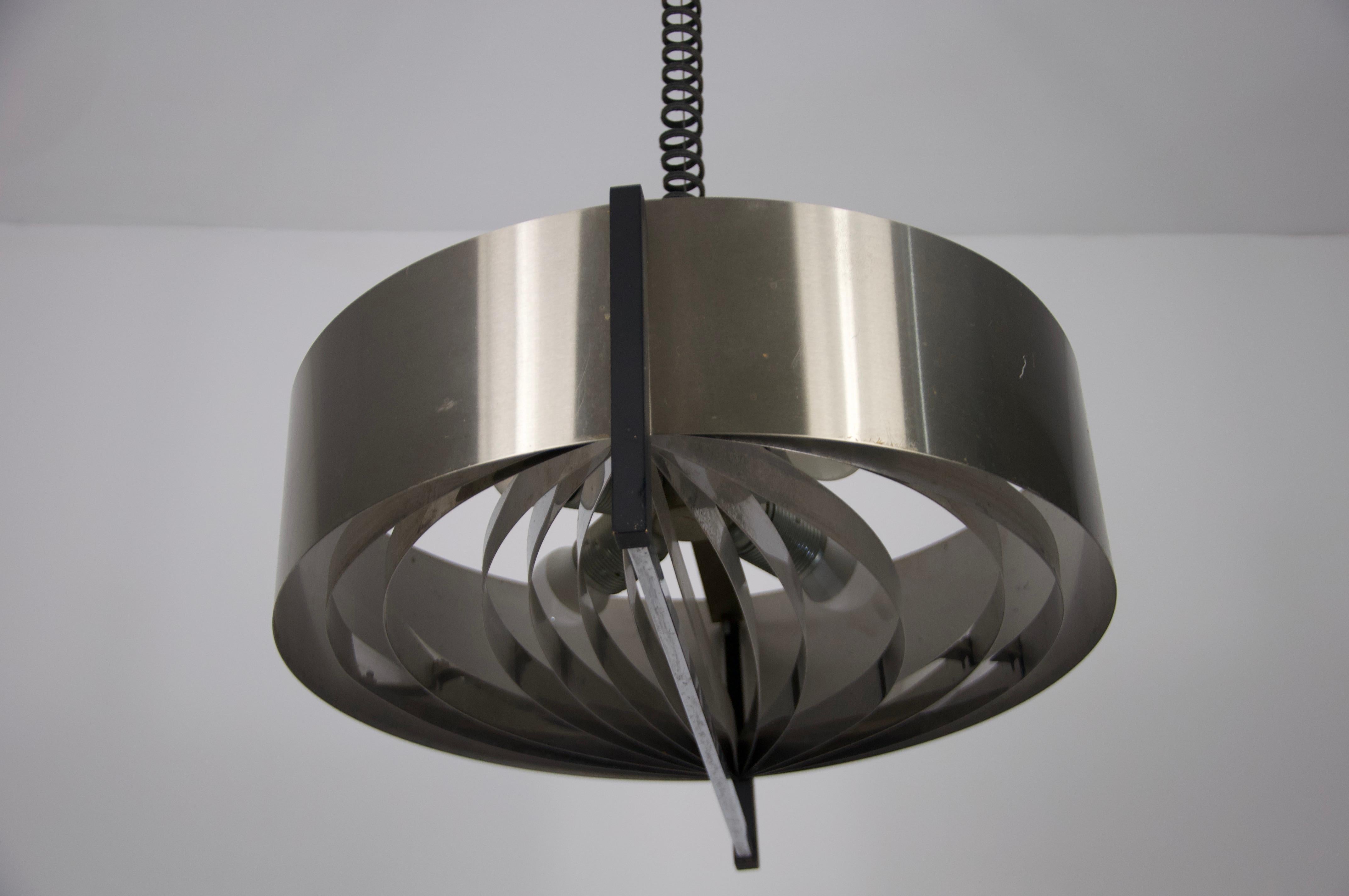 Lampada da soffitto regolabile in cromo, Italia, anni '60 in vendita 1