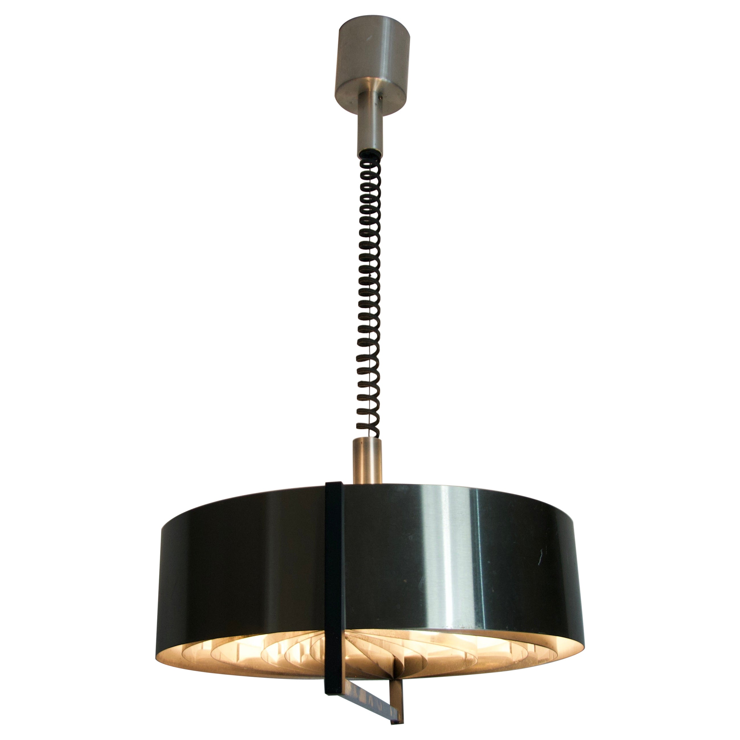 Adjustable Chrome Ceiling Lamp, Italy, 1960s For Sale