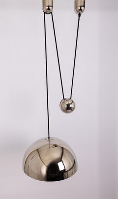 Adjustable Chrome Counterweight Pendant Light by Florian Schulz, Germany