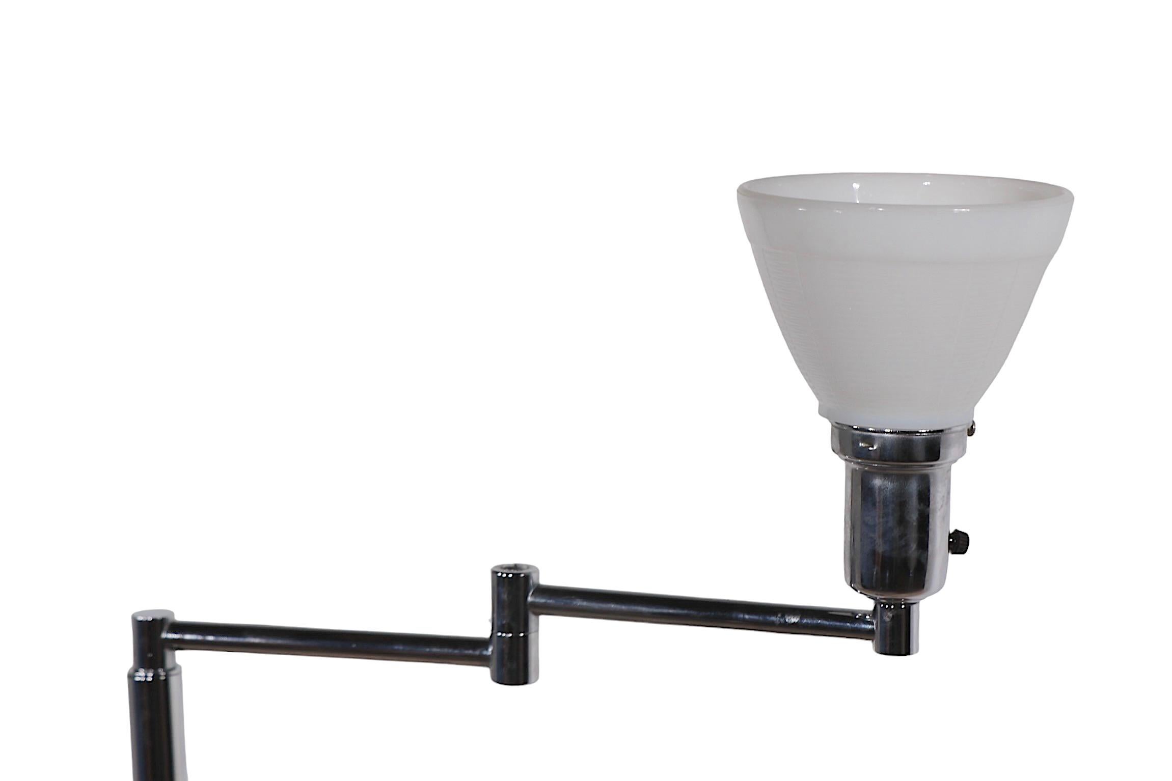 Adjustable Chrome Flex Arm Floor Lamp by Walter Von Nessen 4