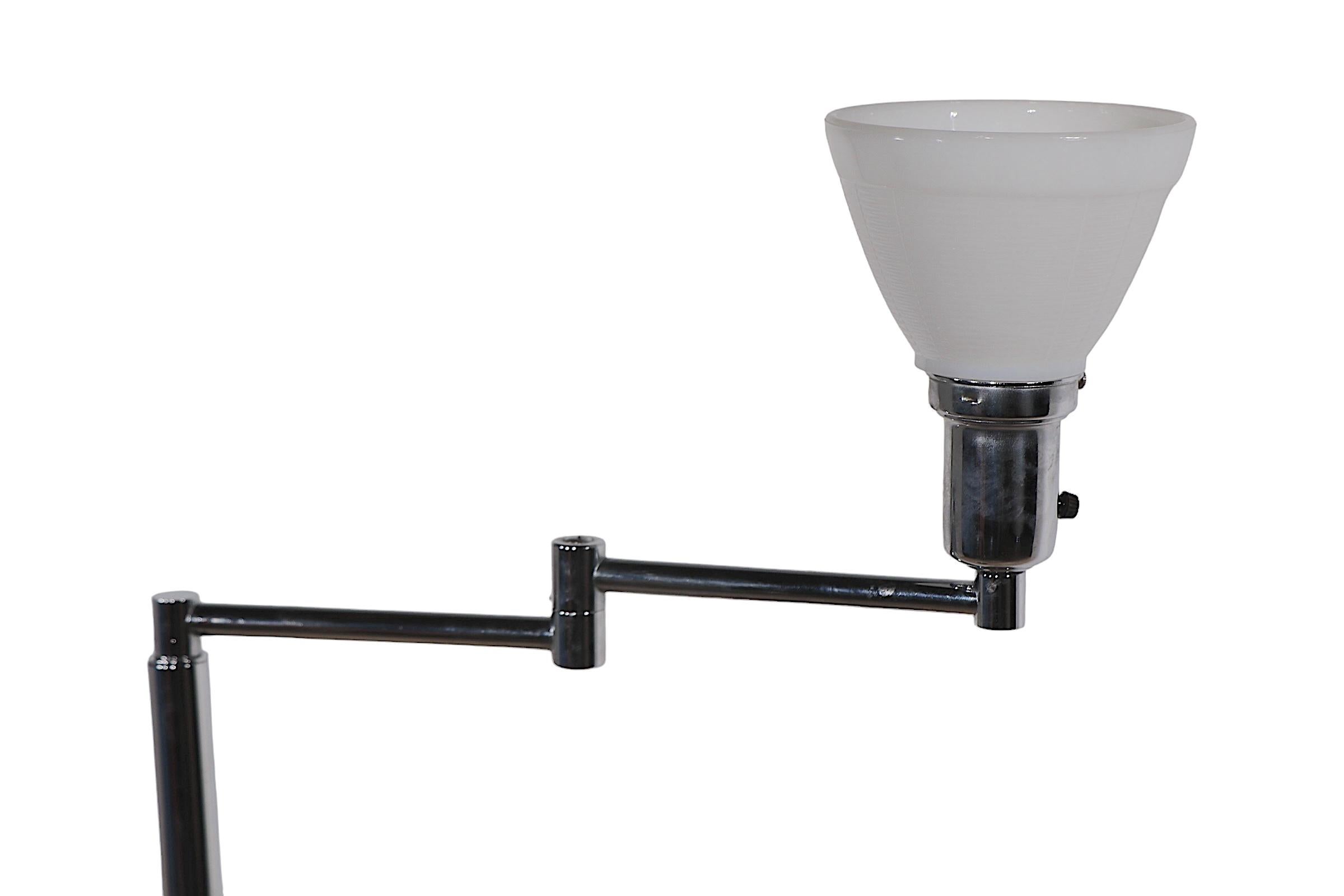 Adjustable Chrome Flex Arm Floor Lamp by Walter Von Nessen 5