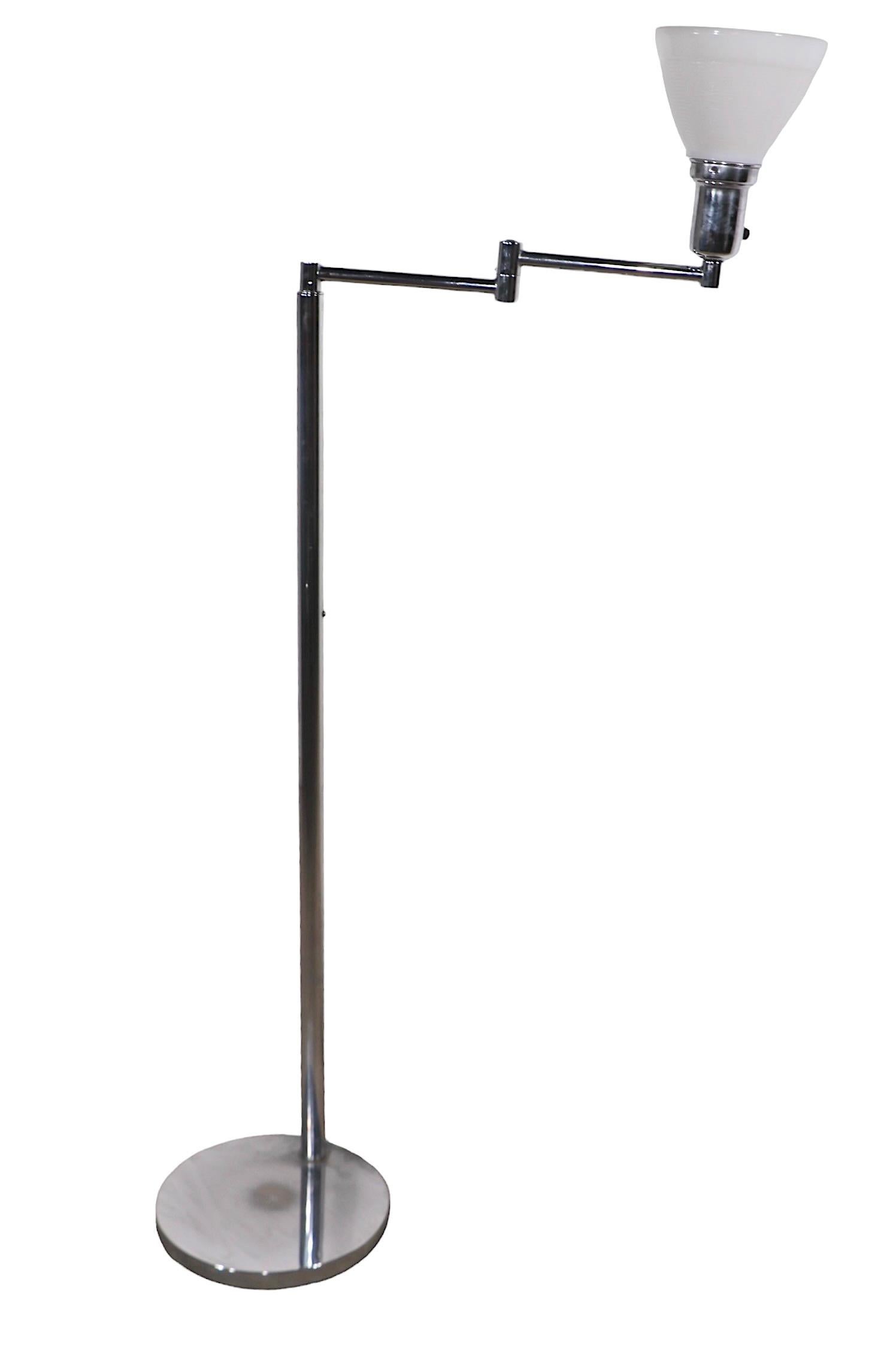 Adjustable Chrome Flex Arm Floor Lamp by Walter Von Nessen 7