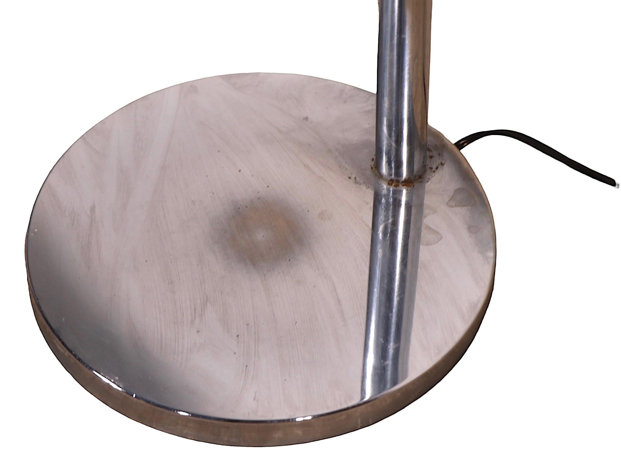 Adjustable Chrome Flex Arm Floor Lamp by Walter Von Nessen 8
