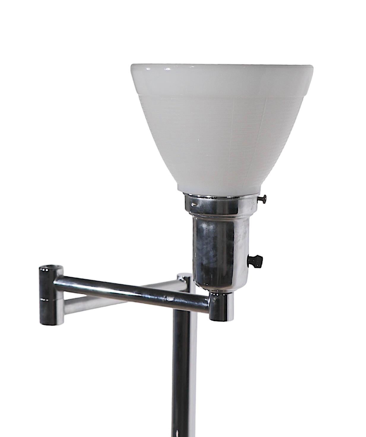 Adjustable Chrome Flex Arm Floor Lamp by Walter Von Nessen 9