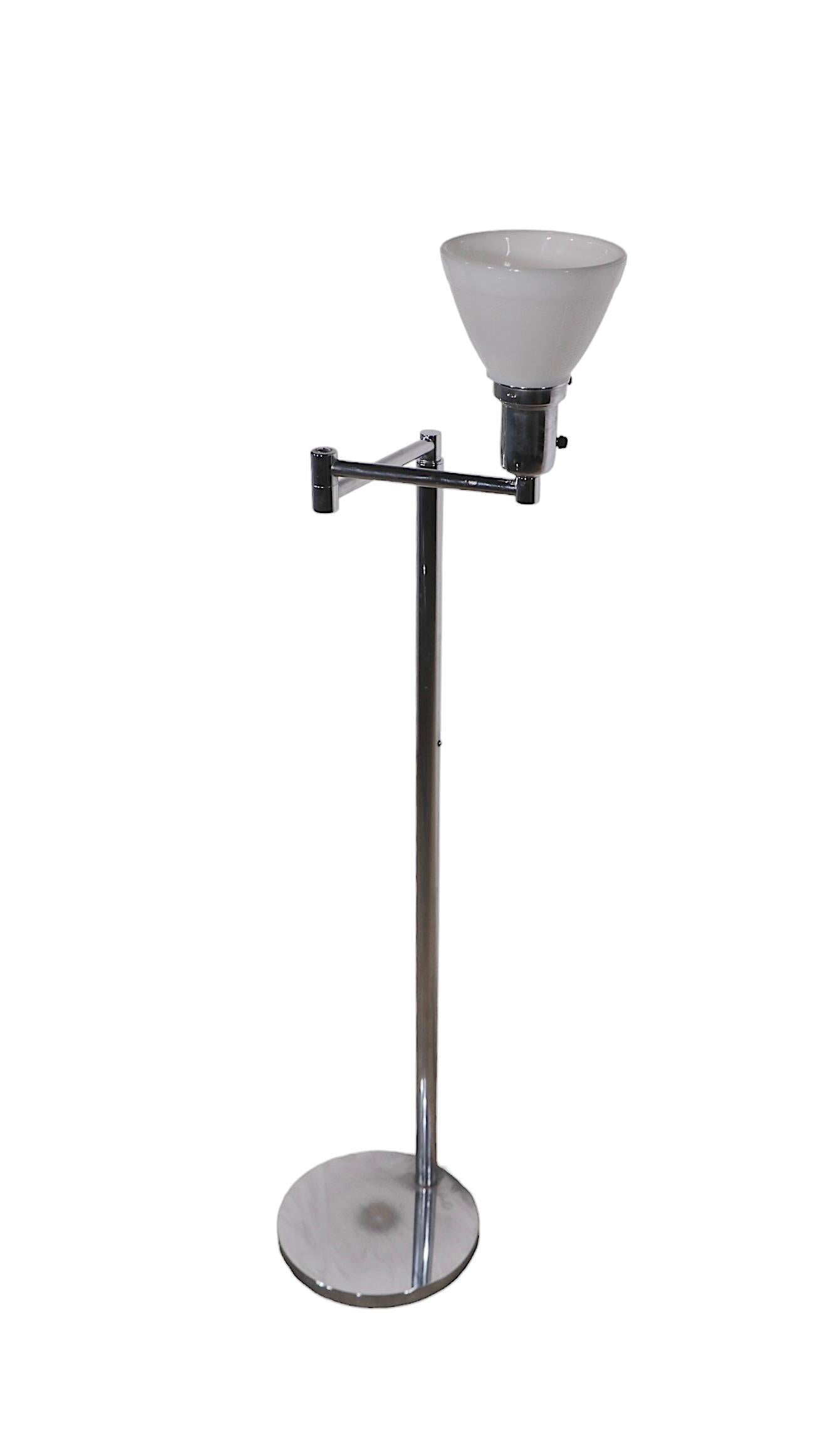 Adjustable Chrome Flex Arm Floor Lamp by Walter Von Nessen 10