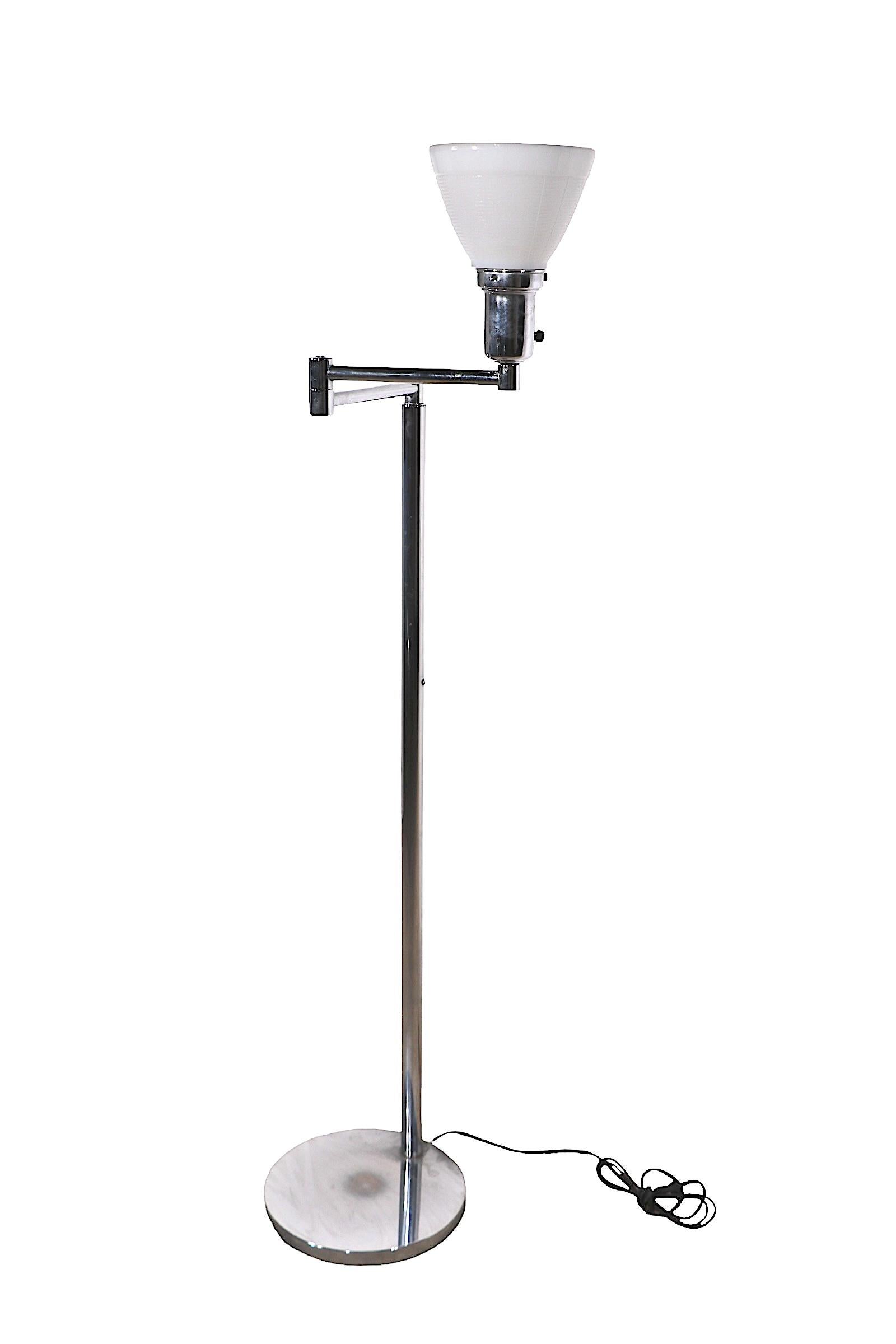 Adjustable Chrome Flex Arm Floor Lamp by Walter Von Nessen 11