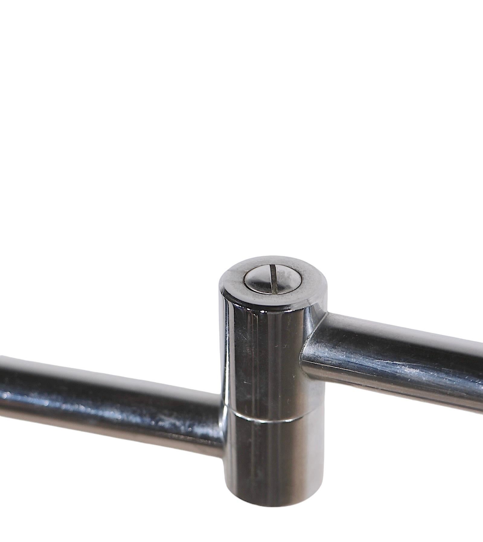 Adjustable Chrome Flex Arm Floor Lamp by Walter Von Nessen 3