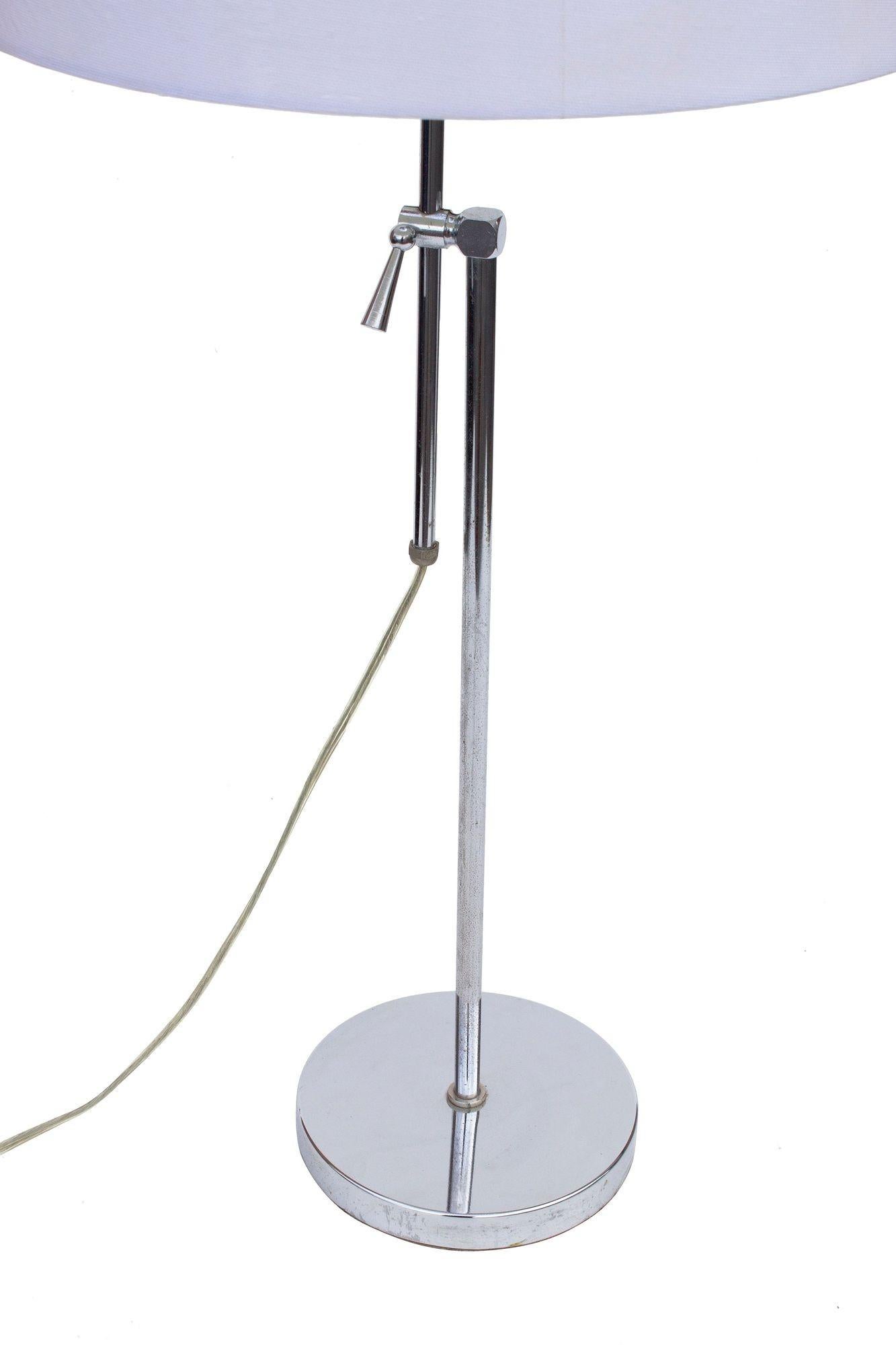 American Adjustable Chrome Floor Lamp and Table Lamp Set For Sale