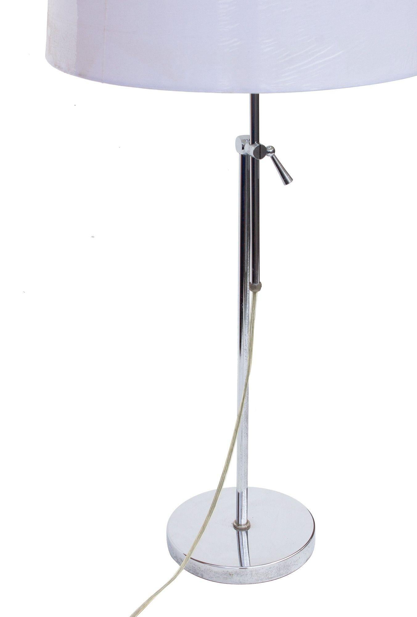 Adjustable Chrome Floor Lamp and Table Lamp Set In Good Condition For Sale In Grand Rapids, MI
