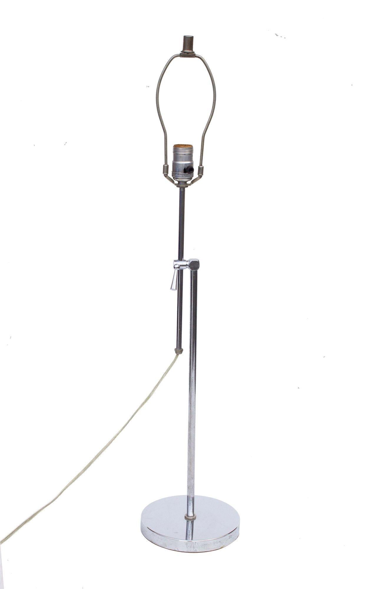 Late 20th Century Adjustable Chrome Floor Lamp and Table Lamp Set For Sale