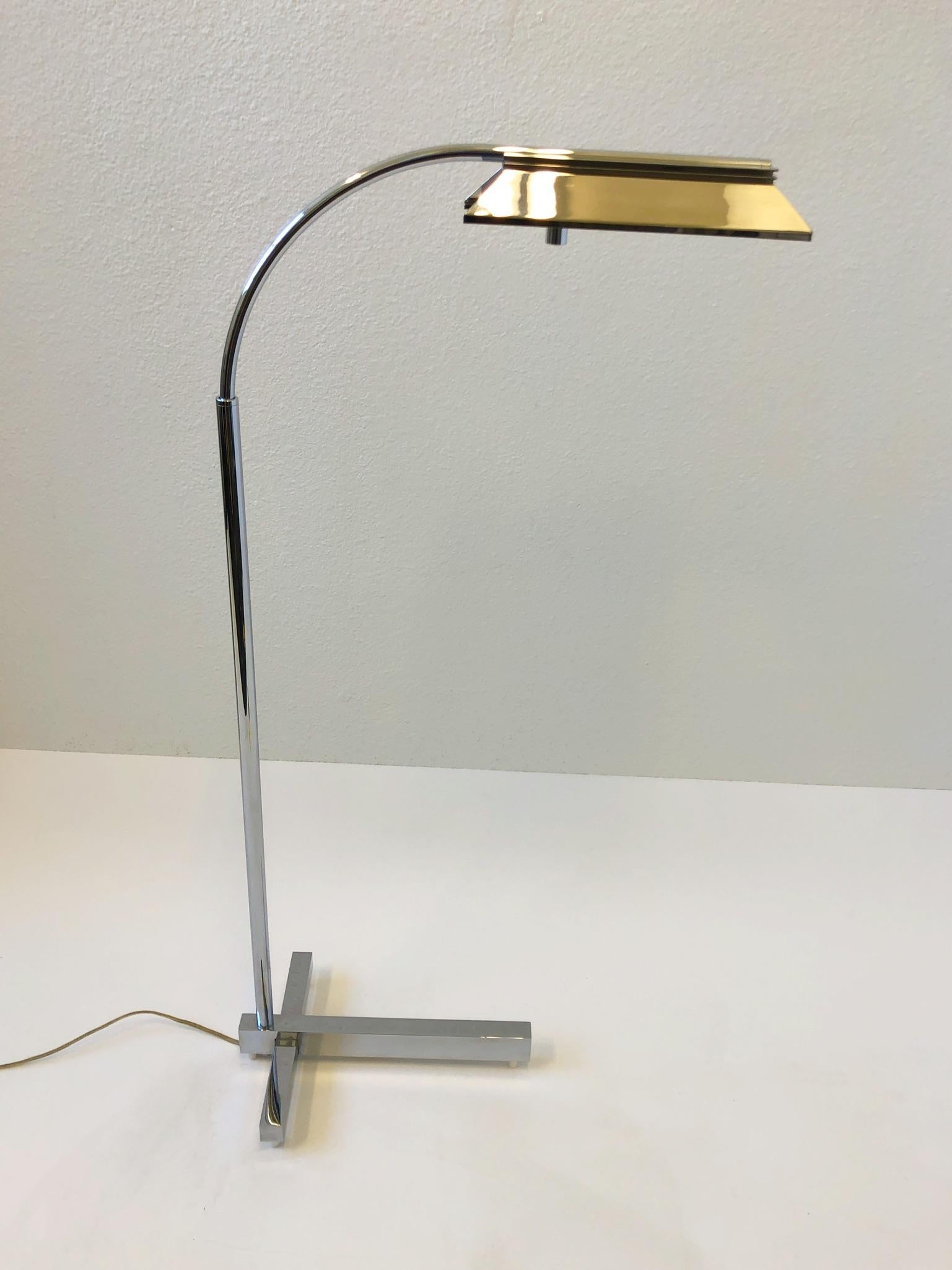 Adjustable Chrome Floor Lamp by Casella For Sale 4