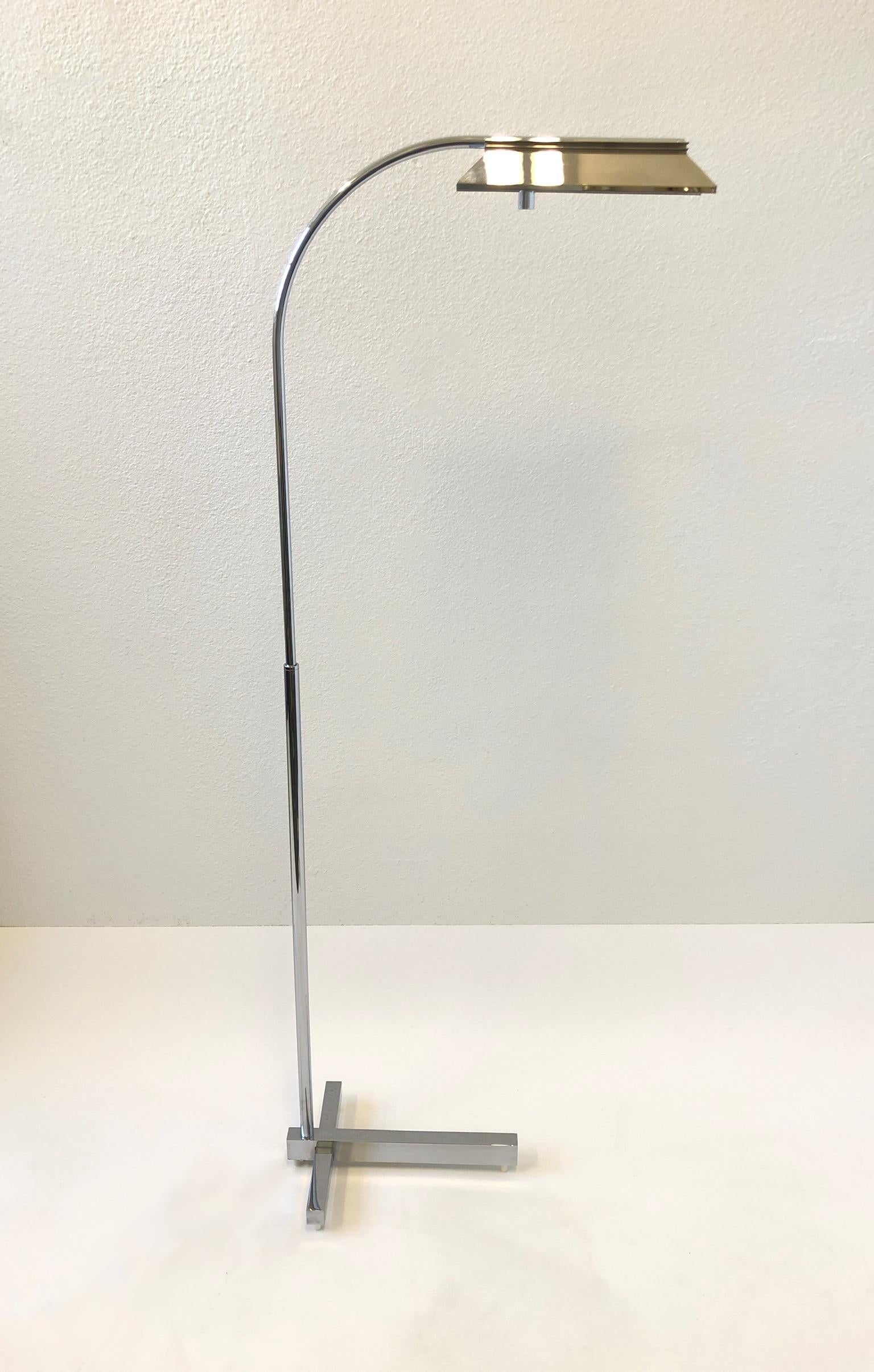 Adjustable Chrome Floor Lamp by Casella For Sale 6