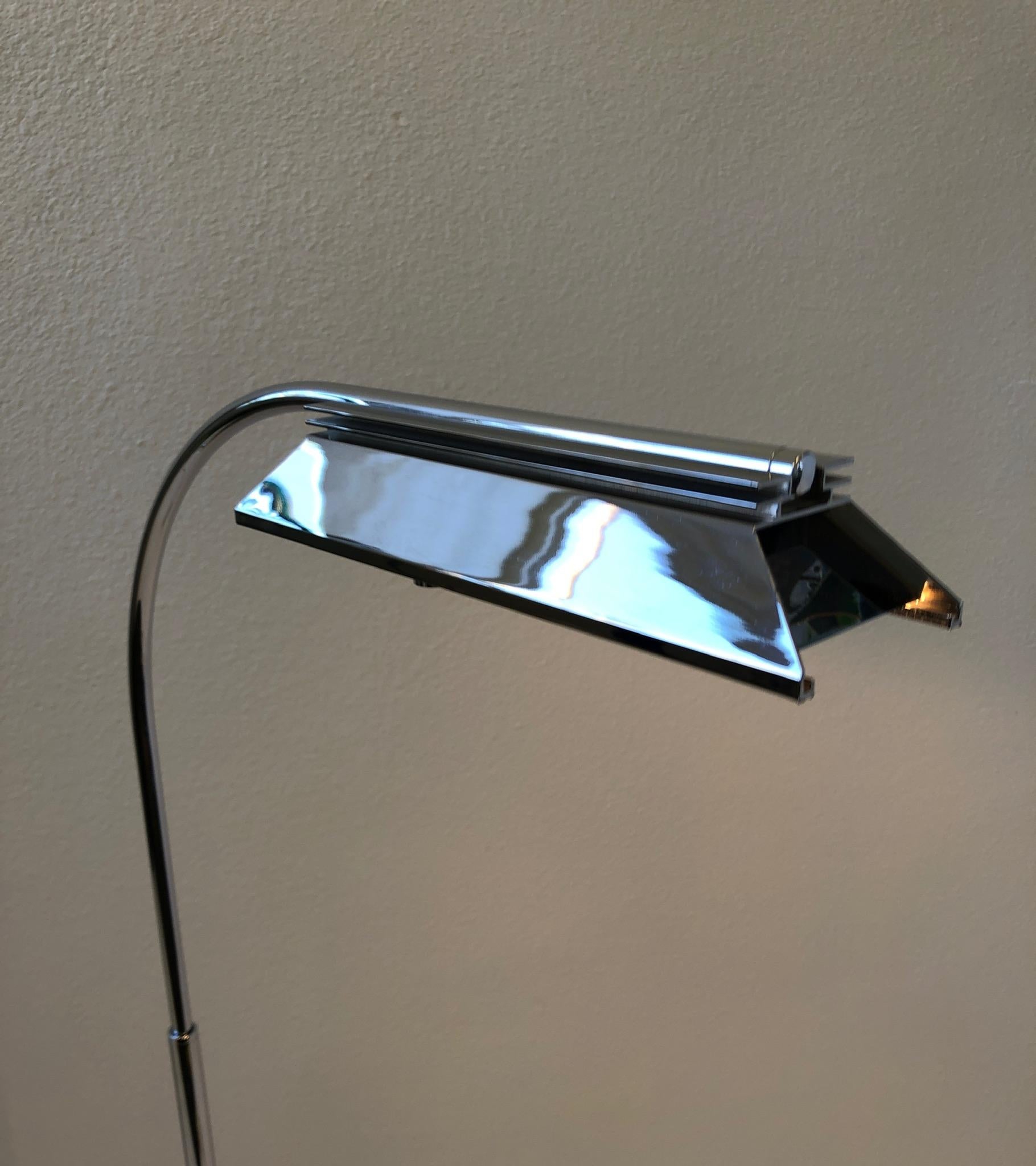 Modern Adjustable Chrome Floor Lamp by Casella For Sale