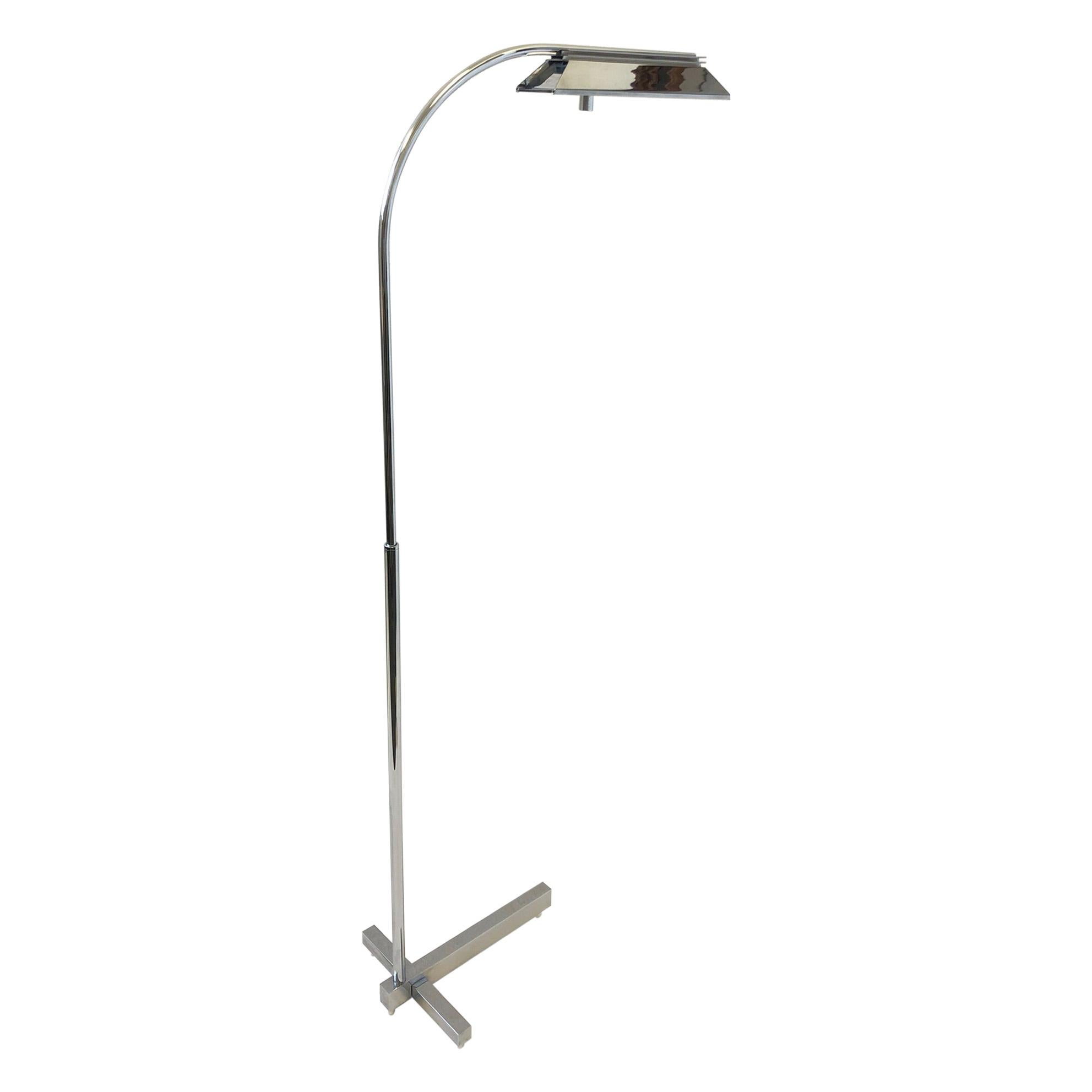 Adjustable Chrome Floor Lamp by Casella