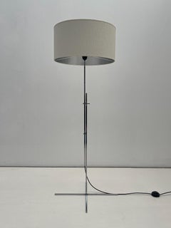 Lámpara de pie ajustable cromada de Hans Eichenberger