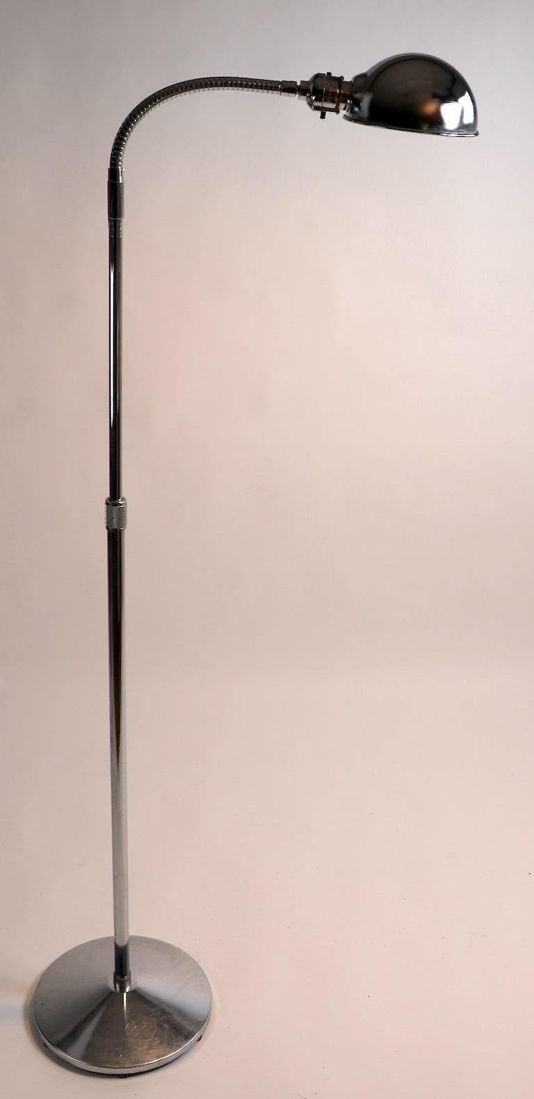 Adjustable Chrome Gooseneck Floor Lamp By Ajusco