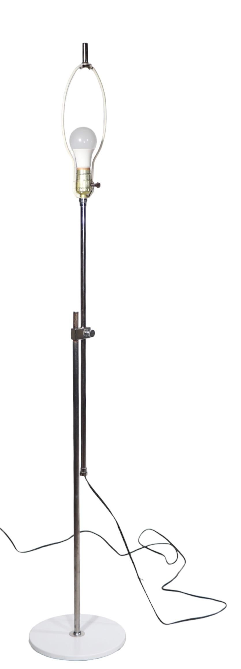 Adjustable Chrome Mid Century  Floor Lamp c 1960/1970's  In Good Condition For Sale In New York, NY