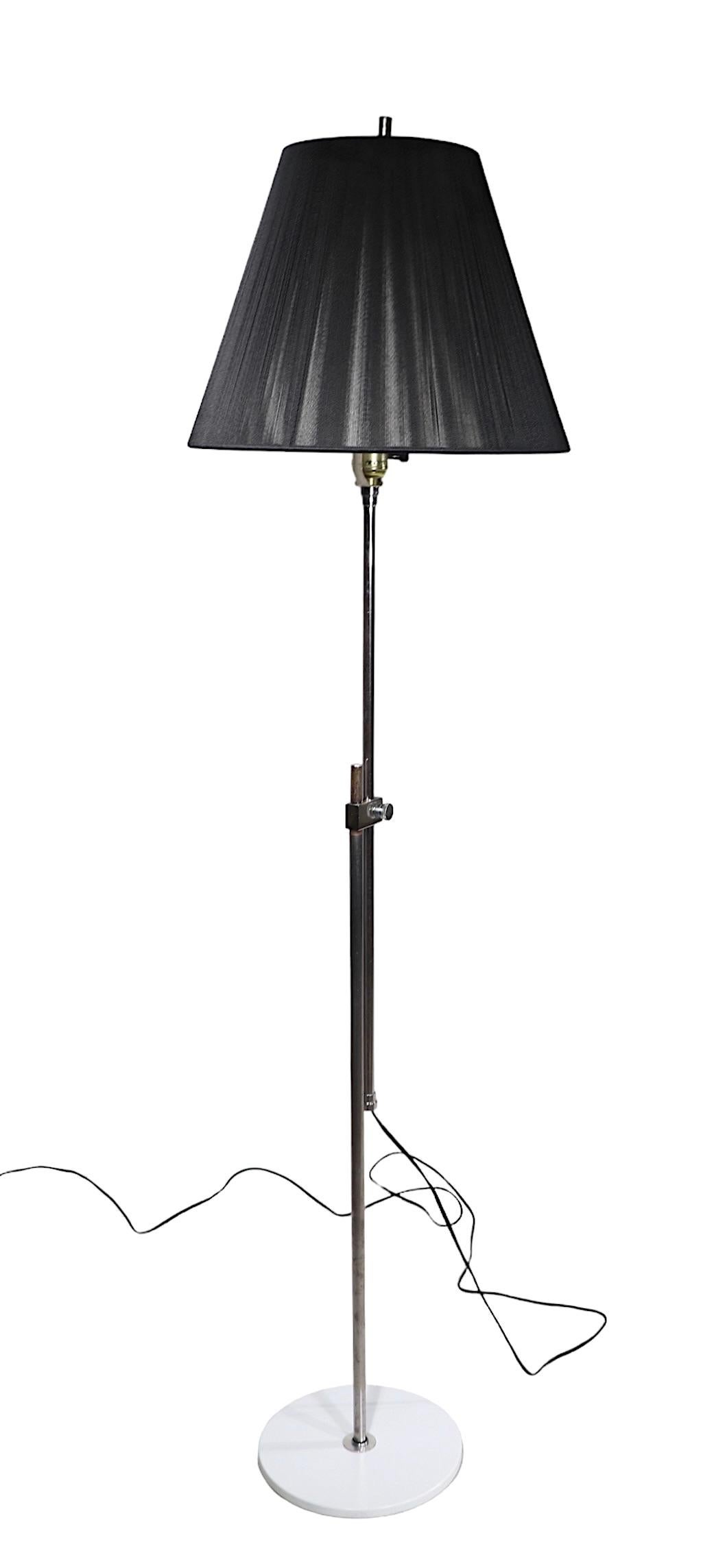 Steel Adjustable Chrome Mid Century  Floor Lamp c 1960/1970's  For Sale