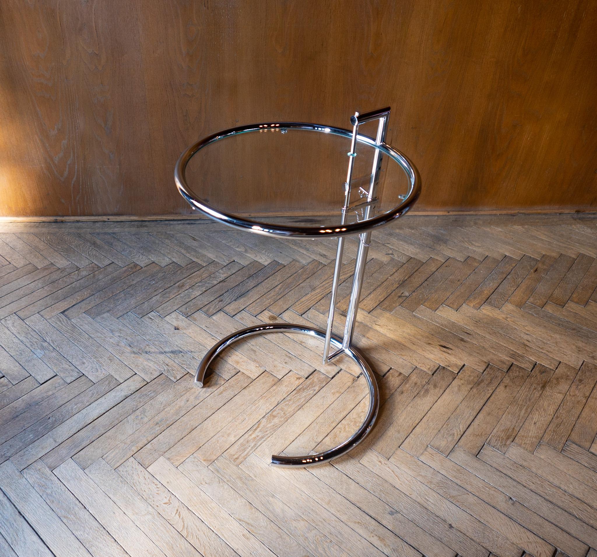 Table d'appoint réglable en chrome E 1027 d'Eileen Gray, Allemagne, années 1980 3