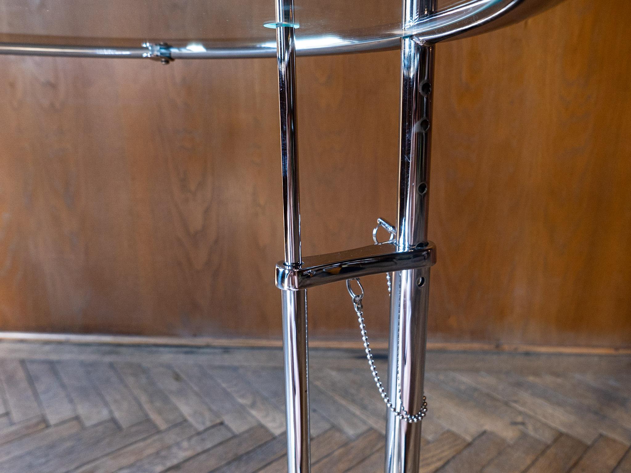 Table d'appoint réglable en chrome E 1027 d'Eileen Gray, Allemagne, années 1980 1