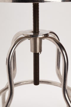 Sgabello regolabile in metallo cromato, USA, 1930