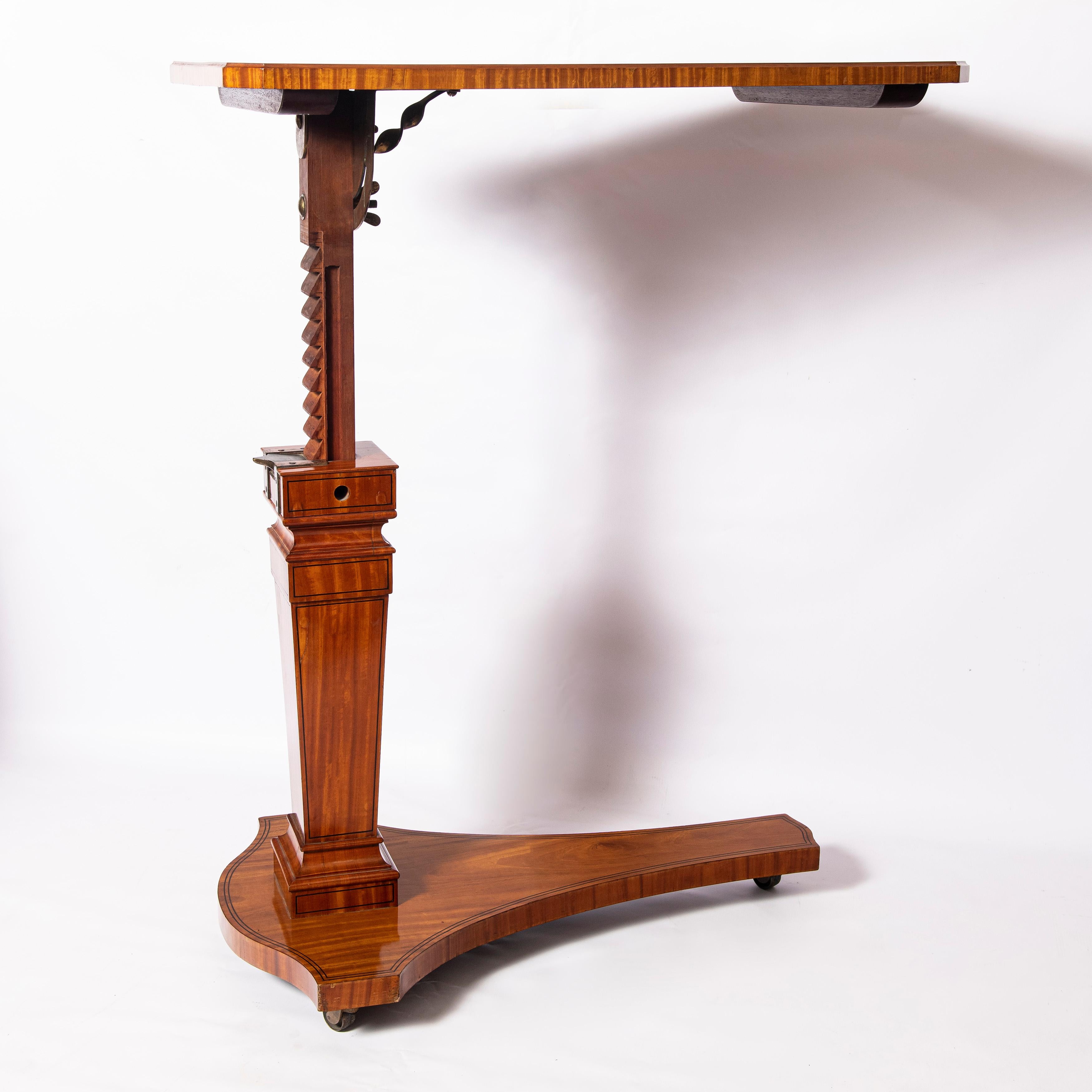 Victorian Adjustable Citronnier Wood Reading Table, England, Late 19th Century For Sale