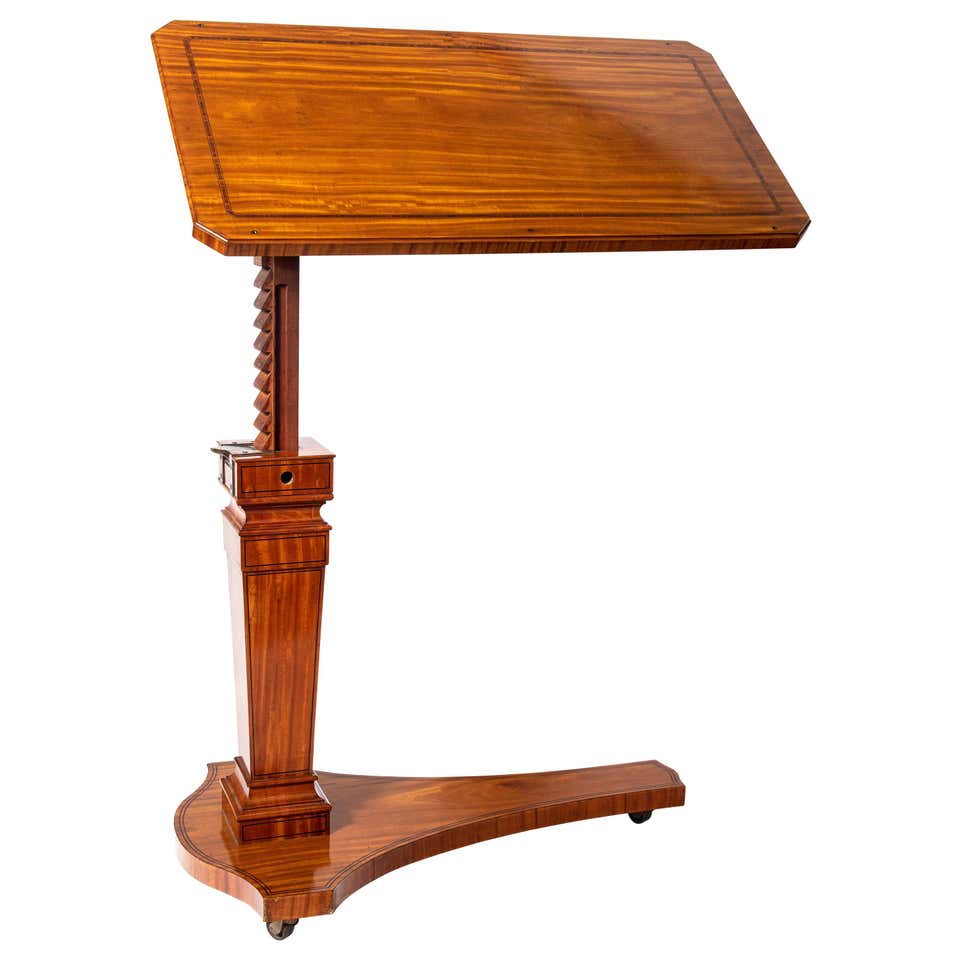 English Walnut Ratchet Top Reading Table at 1stDibs